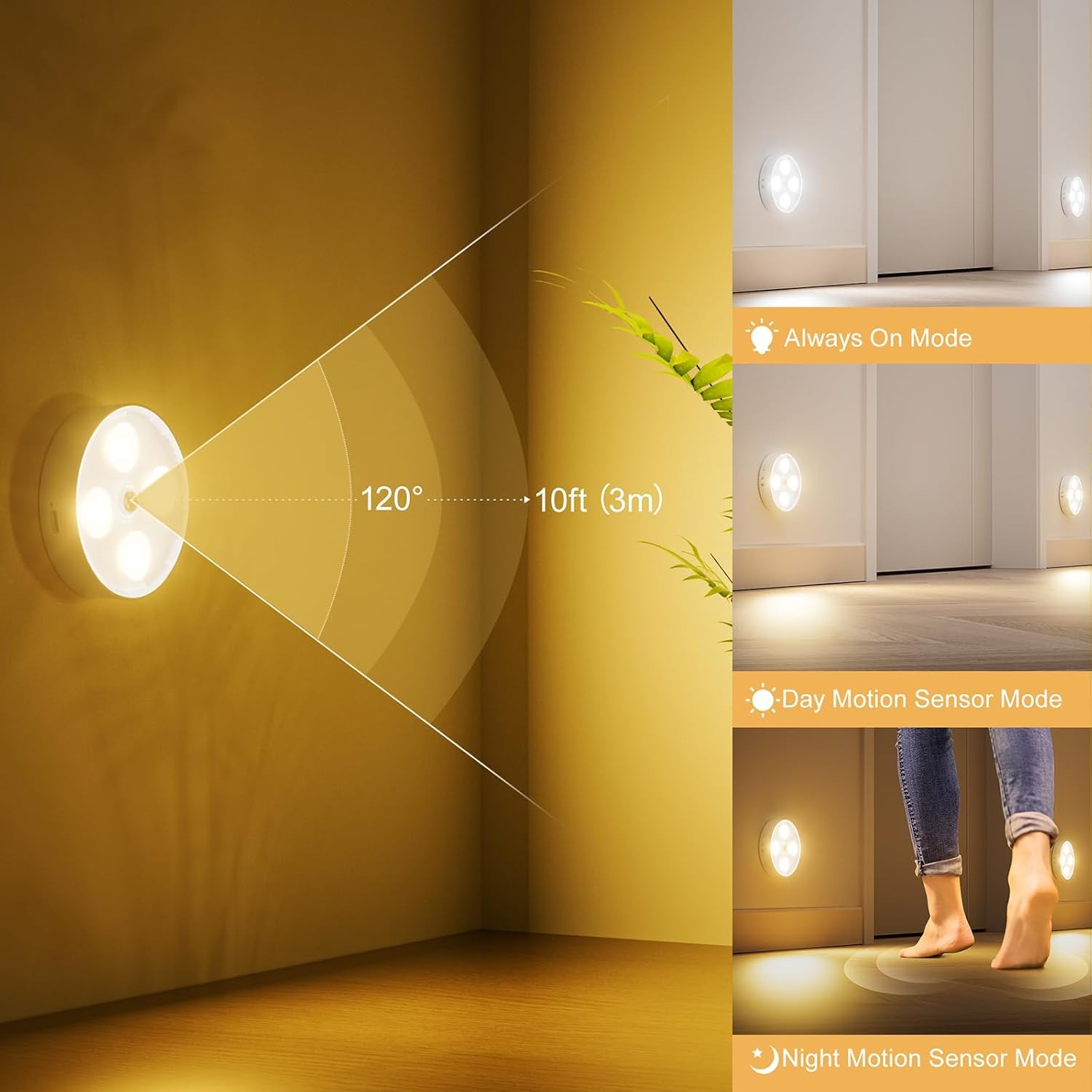 RGB Puck Lights with Remote & Motion – 1500mAh Rechargeable Under Cabinet …