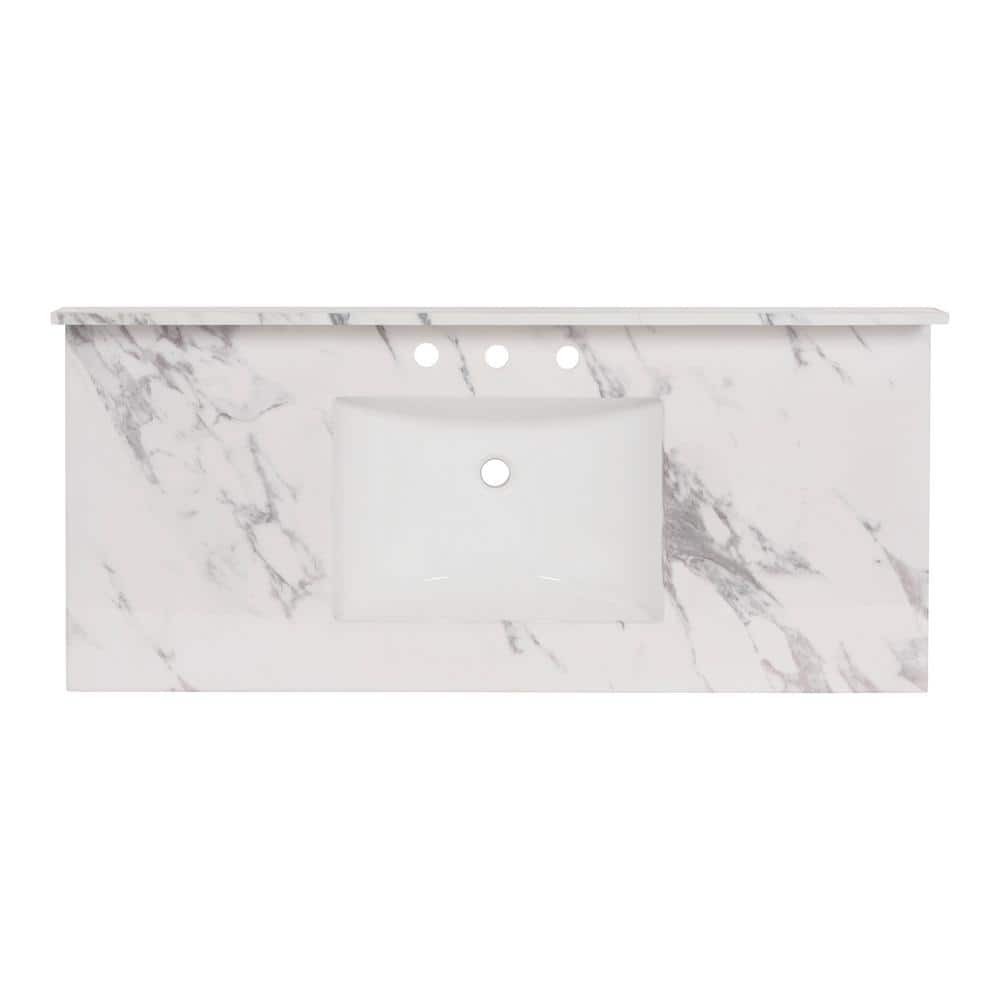Home Decorators Collection 49 in. W x 22 in. D Engineered Stone Composite White