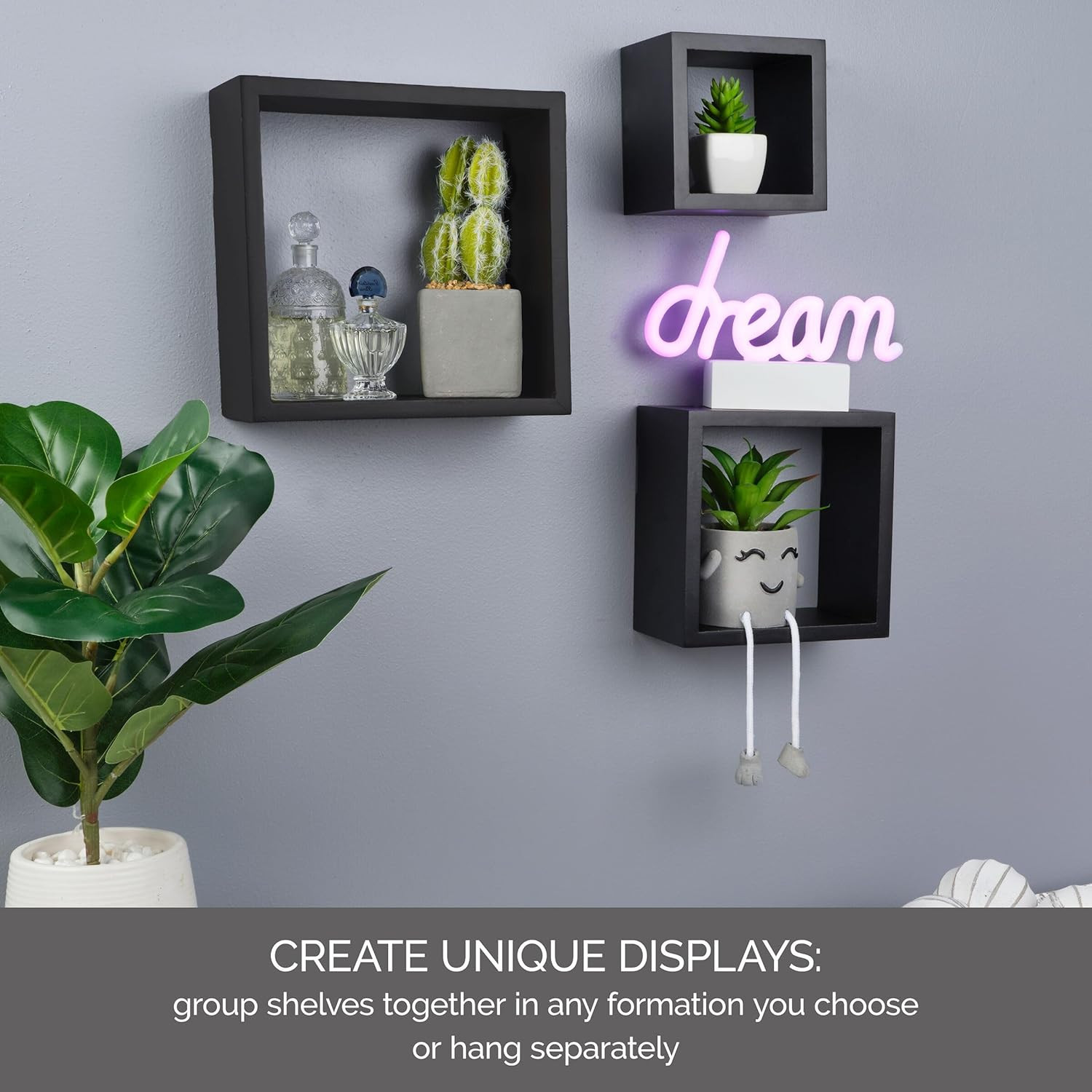 Stylish Floating Square Cube Shelves for Any Room Decor
