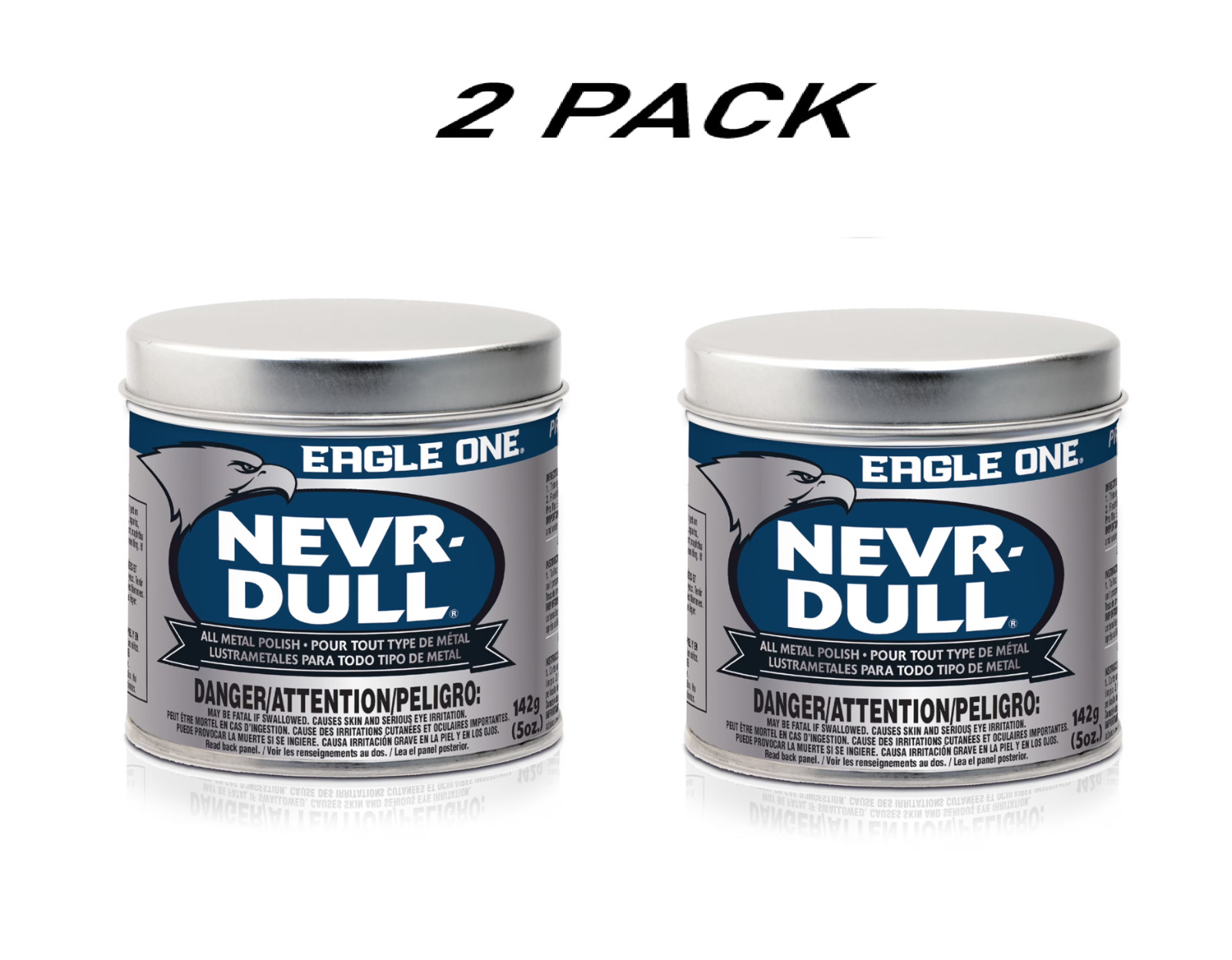 (2 PACK) Eagle One Nevr-Dull All Metal Wadding Polish – 5 OZ.