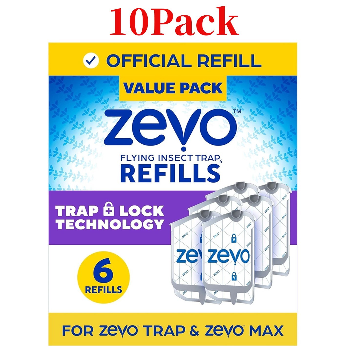 Zevo Flying Insect Trap Refill Cartridges, Bug Trap (60 Refill Cartridges)