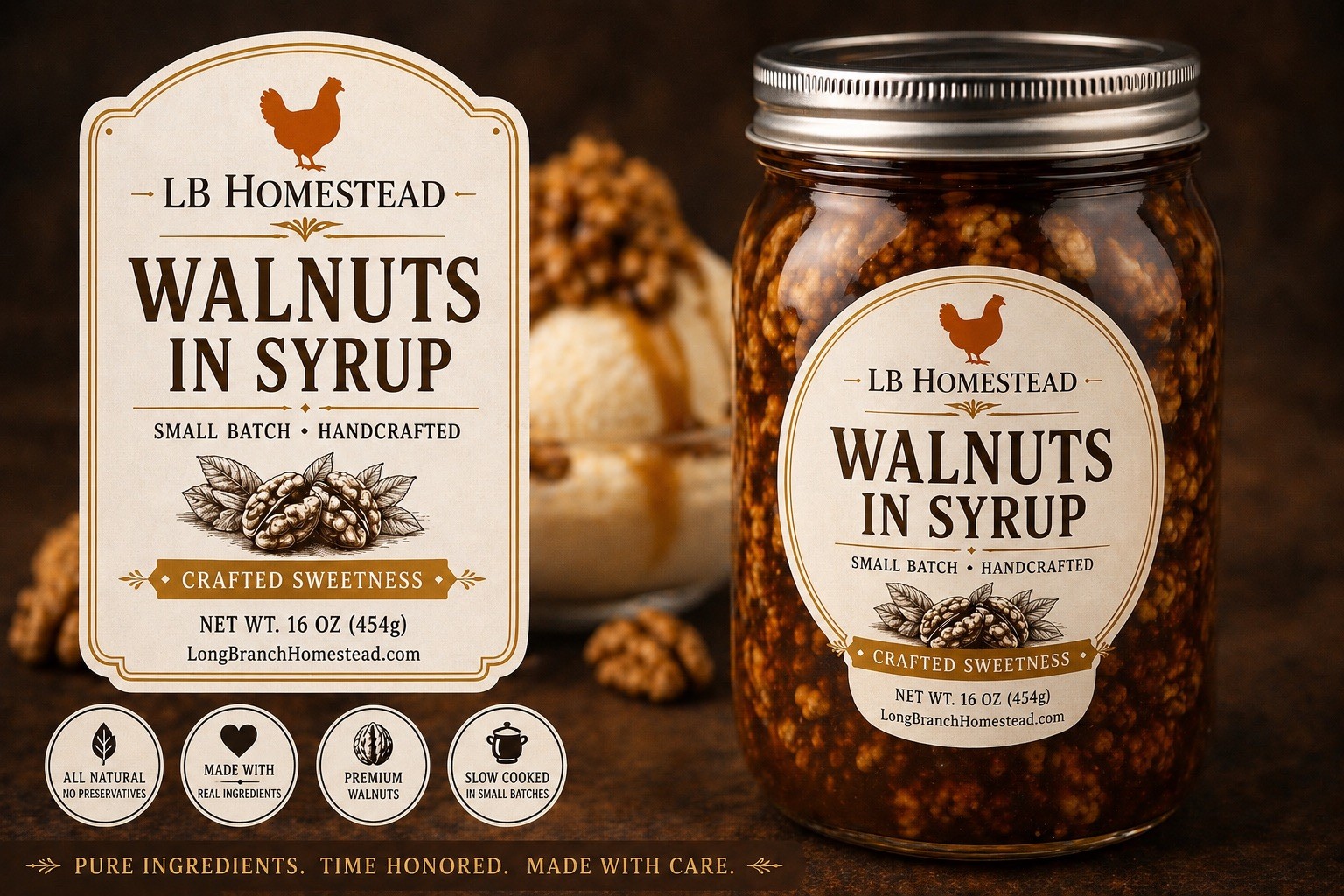 Walnuts In Syrup 16 Oz