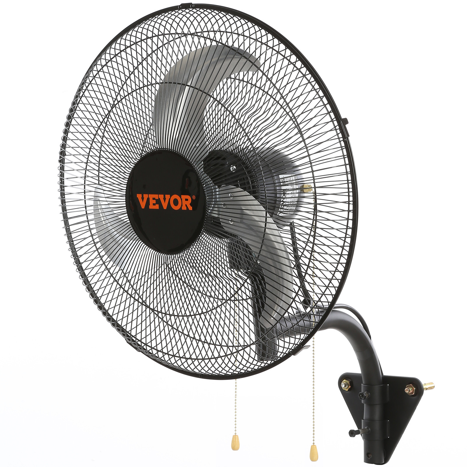 VEVOR Industrial Wall Mount Fan Oscillating Metal Fan 17.5” 3 Speed Ventilation