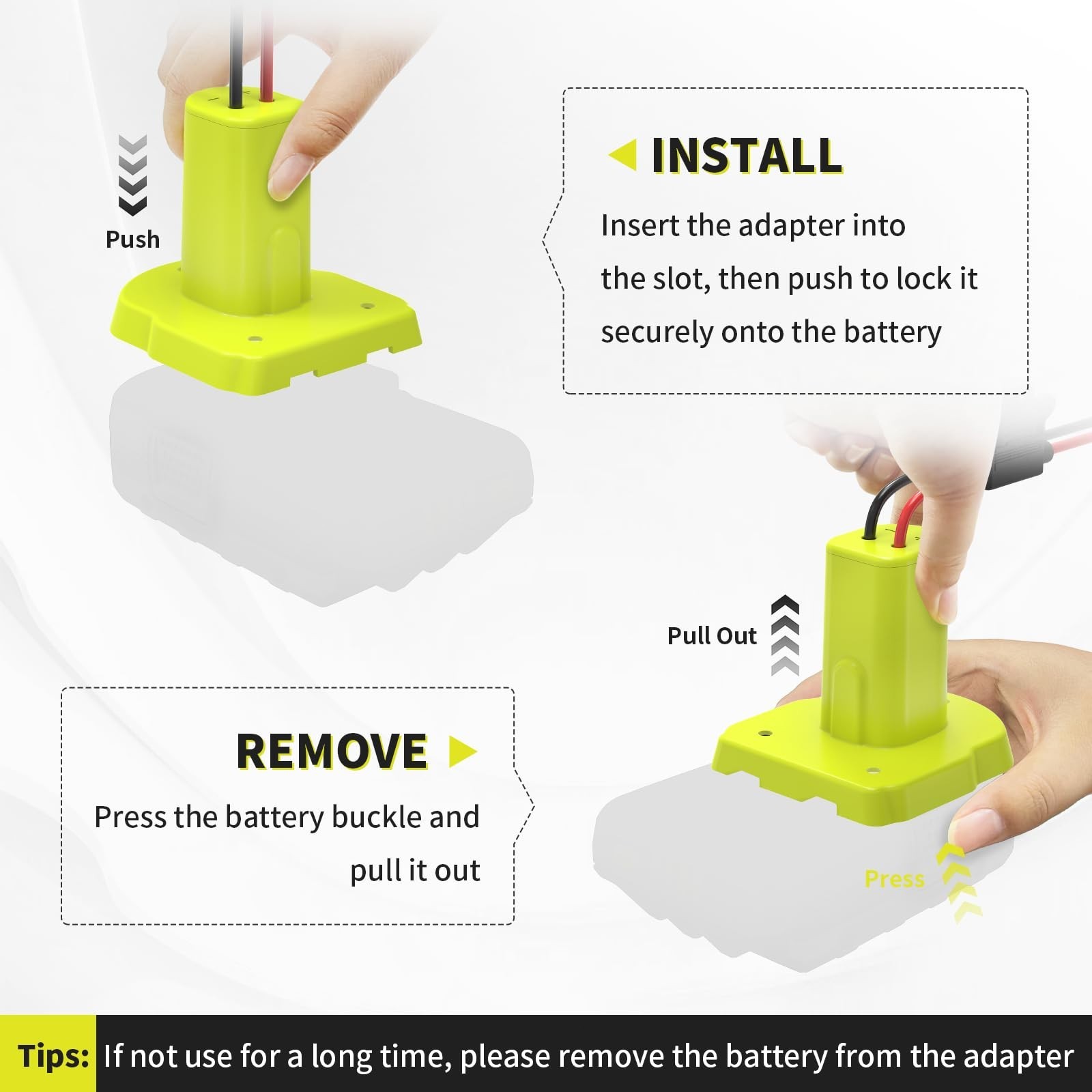 Adapter Compatible with Ryobi 18V Battery Conversion Kit Including Fuses ,2 Pack