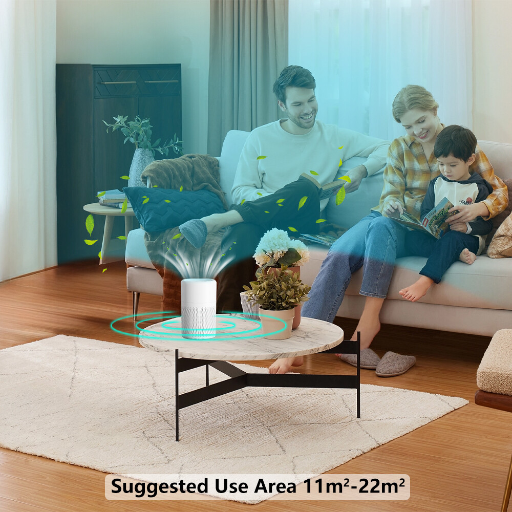2PCS Air Purifiers For Home Room True HEPA Washable Filter Allergies Smoke Pets