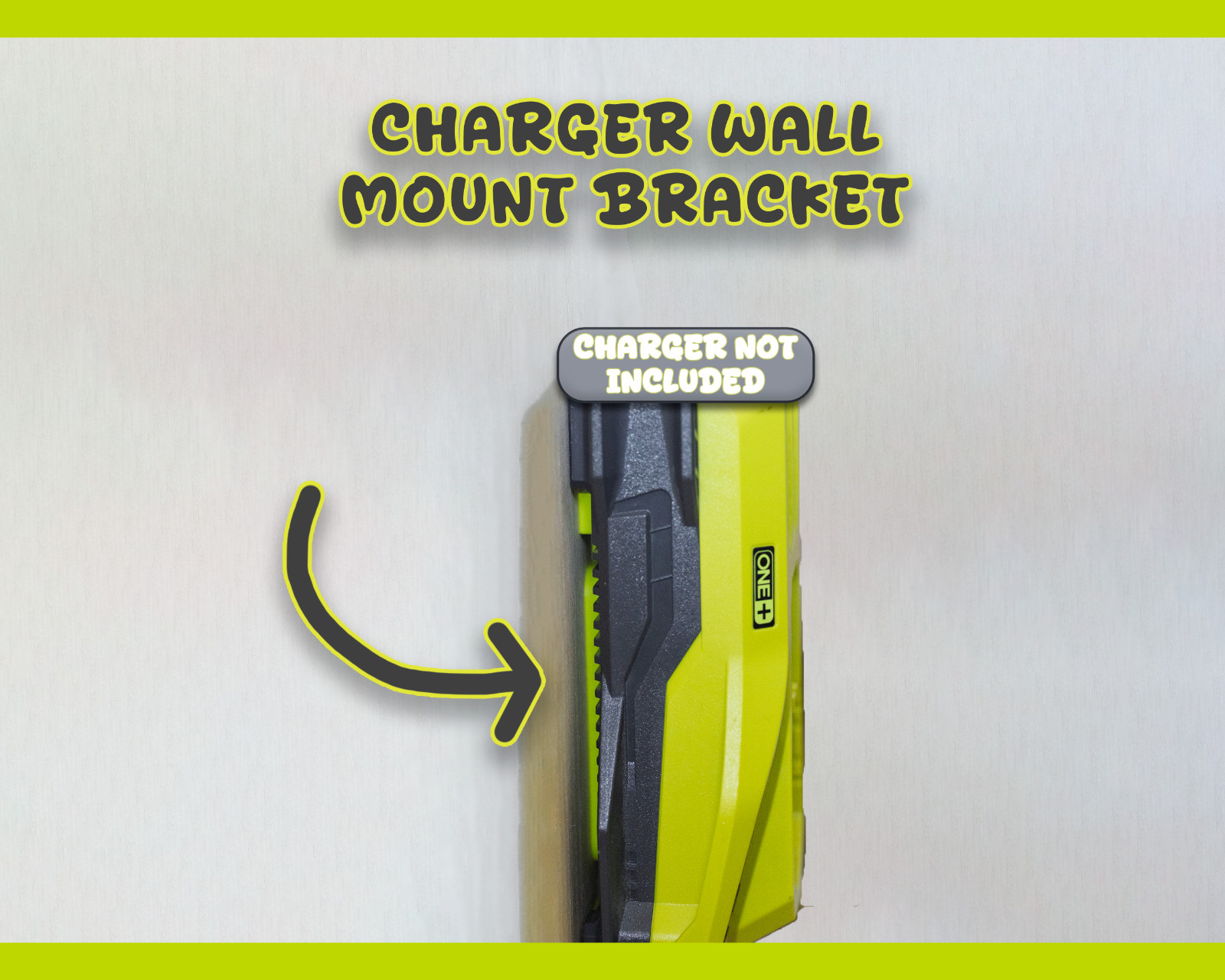 Ryobi One+ P117 Charger Wall Mount – Space-Saving Tool Organizer