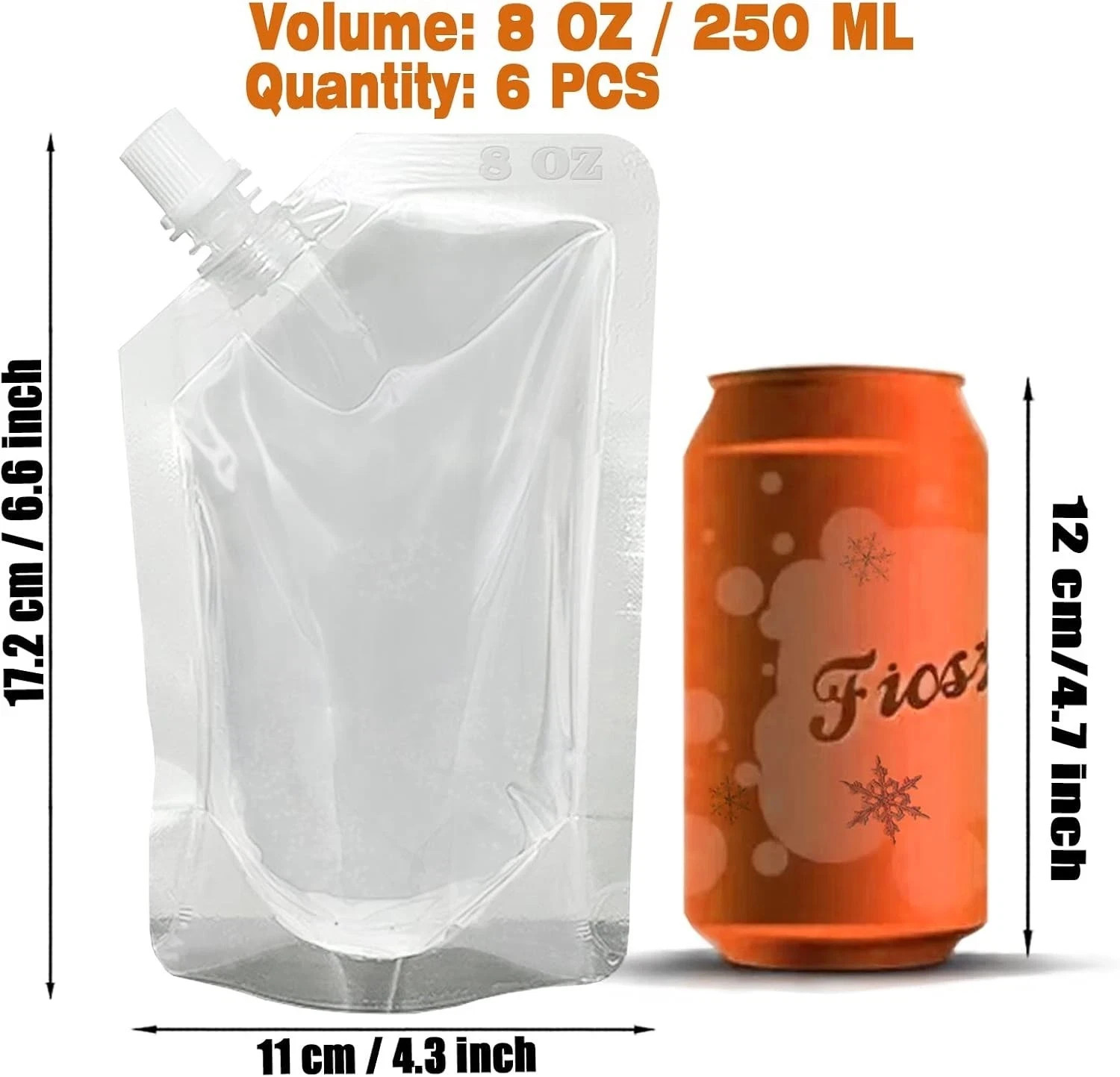 6 PCS 8OZ Juice Flasks Drinks Flasks Reusable Drinking Flasks Concealable Pla…