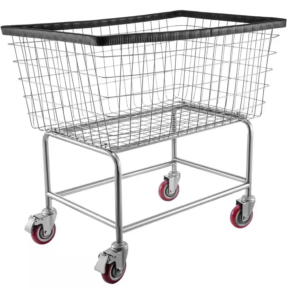 White Metal, Kitchen Cart with Wheels 35 In. X 15.7 In. X 22 In., Casters Wire B