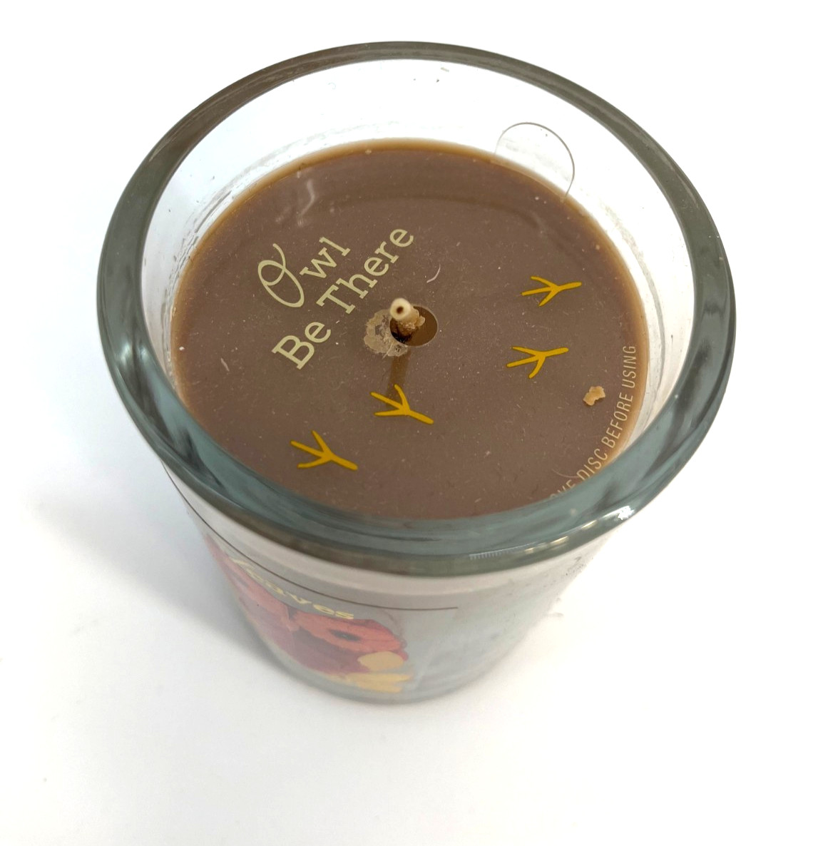 Bath & Body Works 6.3 oz Candle LEAVES “Owl Be There” Autumn, Fall Apple Spice
