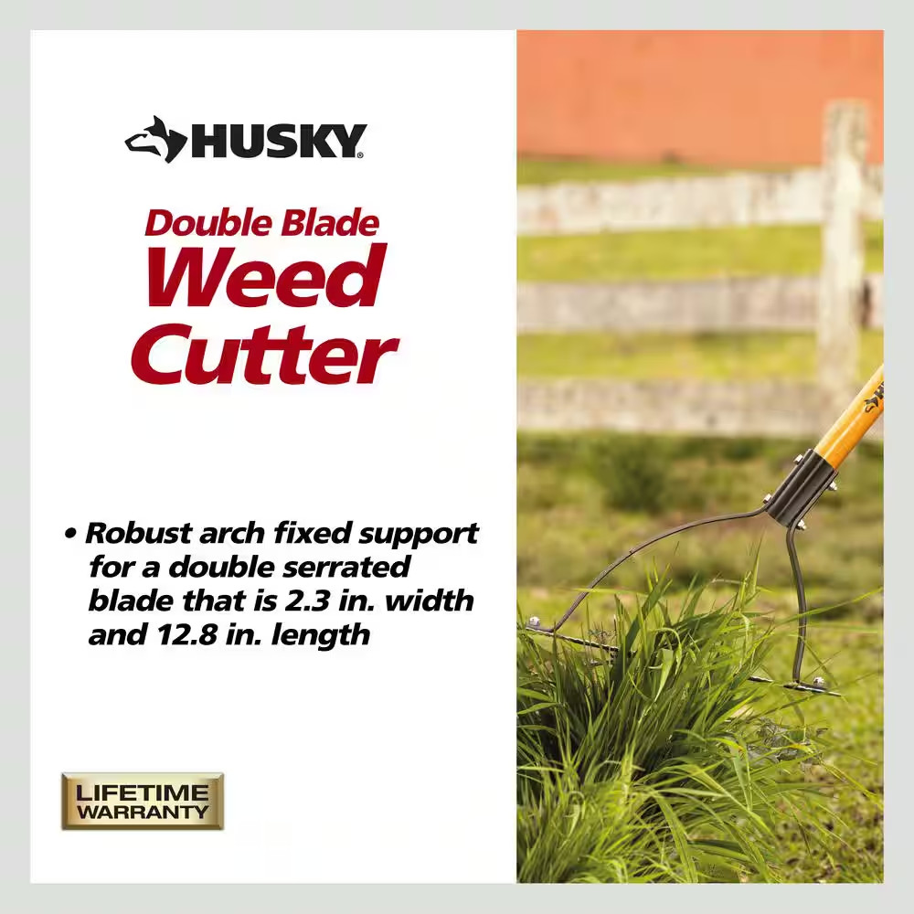 30 In. Double Blade Weeder Cutter, Strong hardwood handle