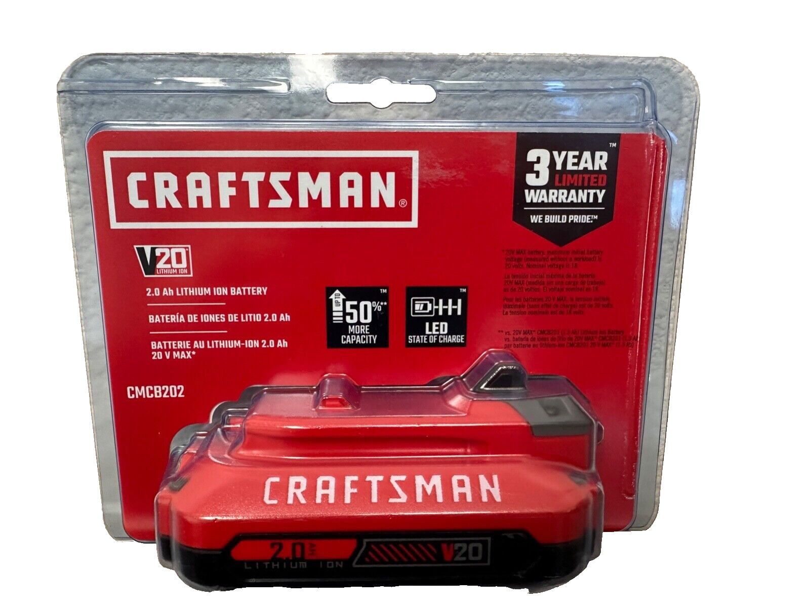 CRAFTSMAN OEM Original CMCB202 Lithium Ion V20 2.0AH Battery FREE SHIPPING