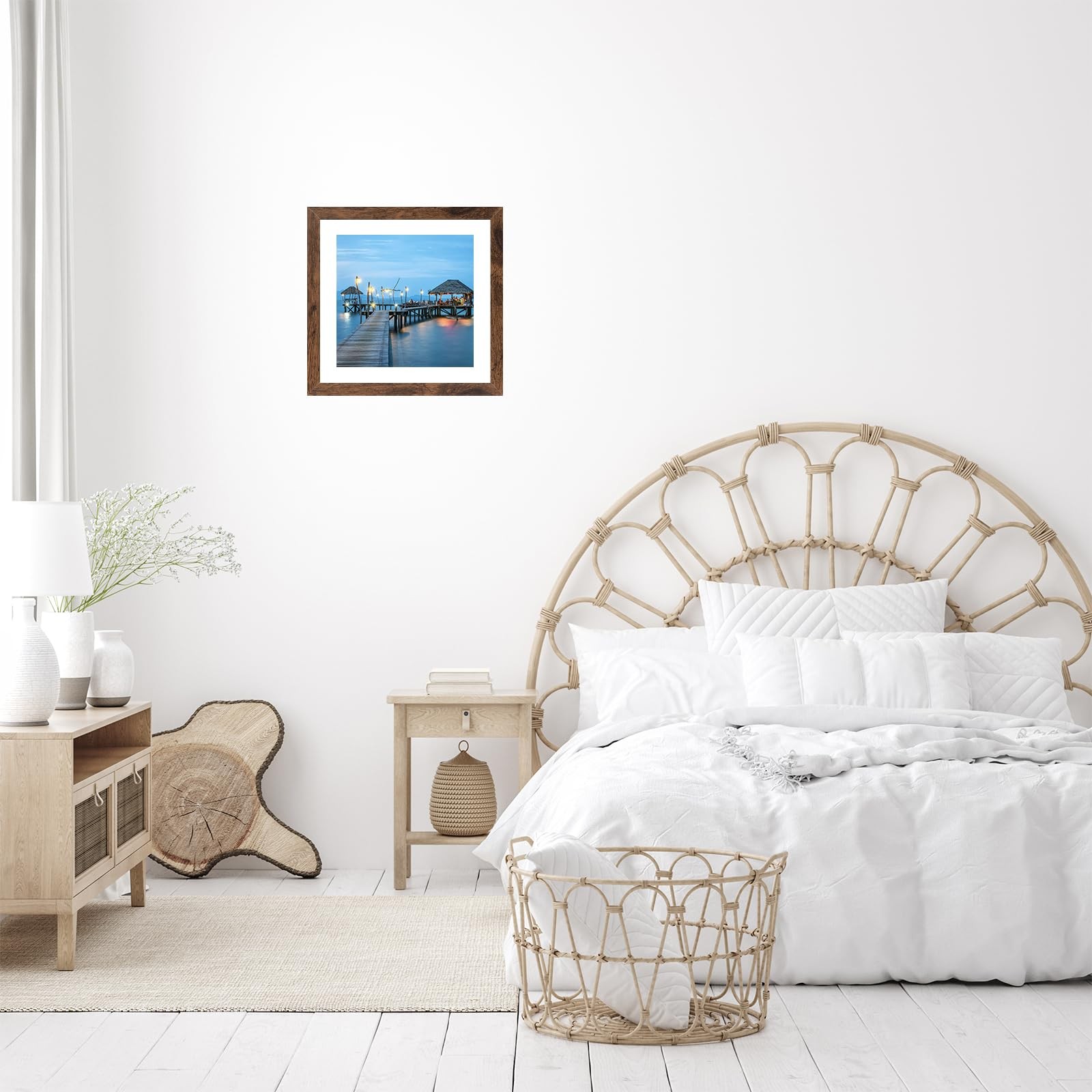 10X10 Picture Frame with Mat, Display 8X8 with Mat or 10X10 Without, Wood Square