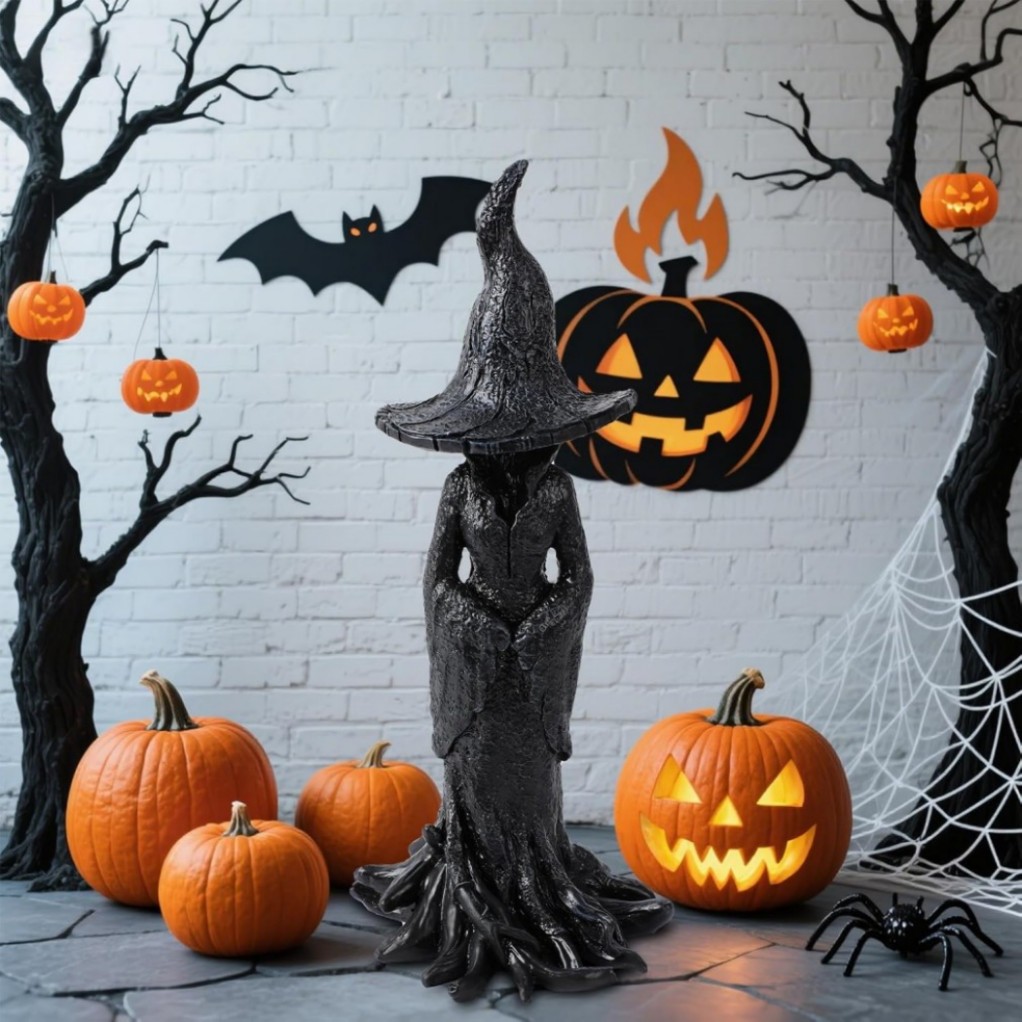 1 Pack Cracker Barrel Tree Witch Statue 2025 30 cm Halloween Decor – New in Box
