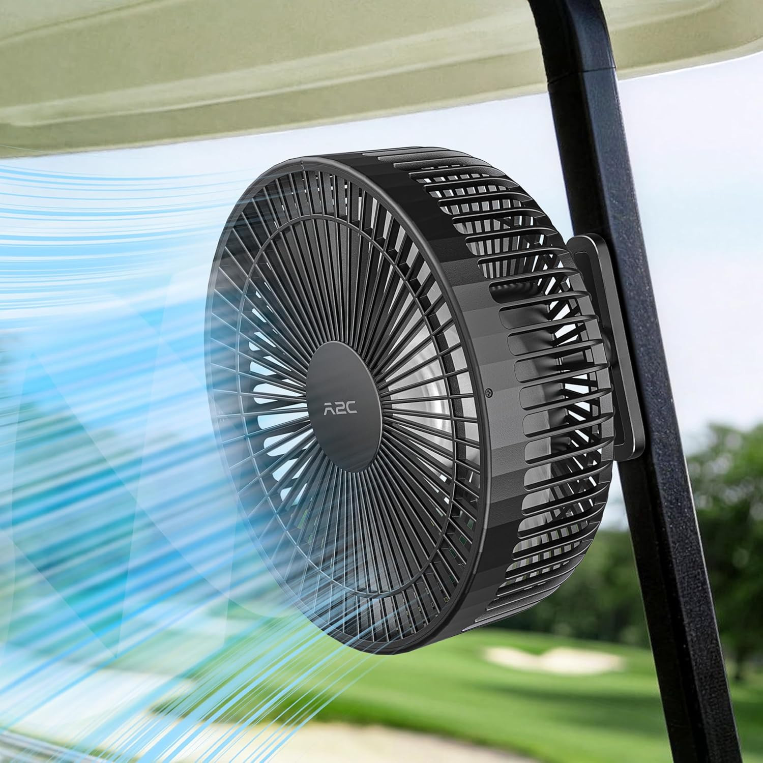 Golf Cart Fan, 7.5″ Rechargeable Magnetic Fan with 4 Speed Modes, up to 15 Hours