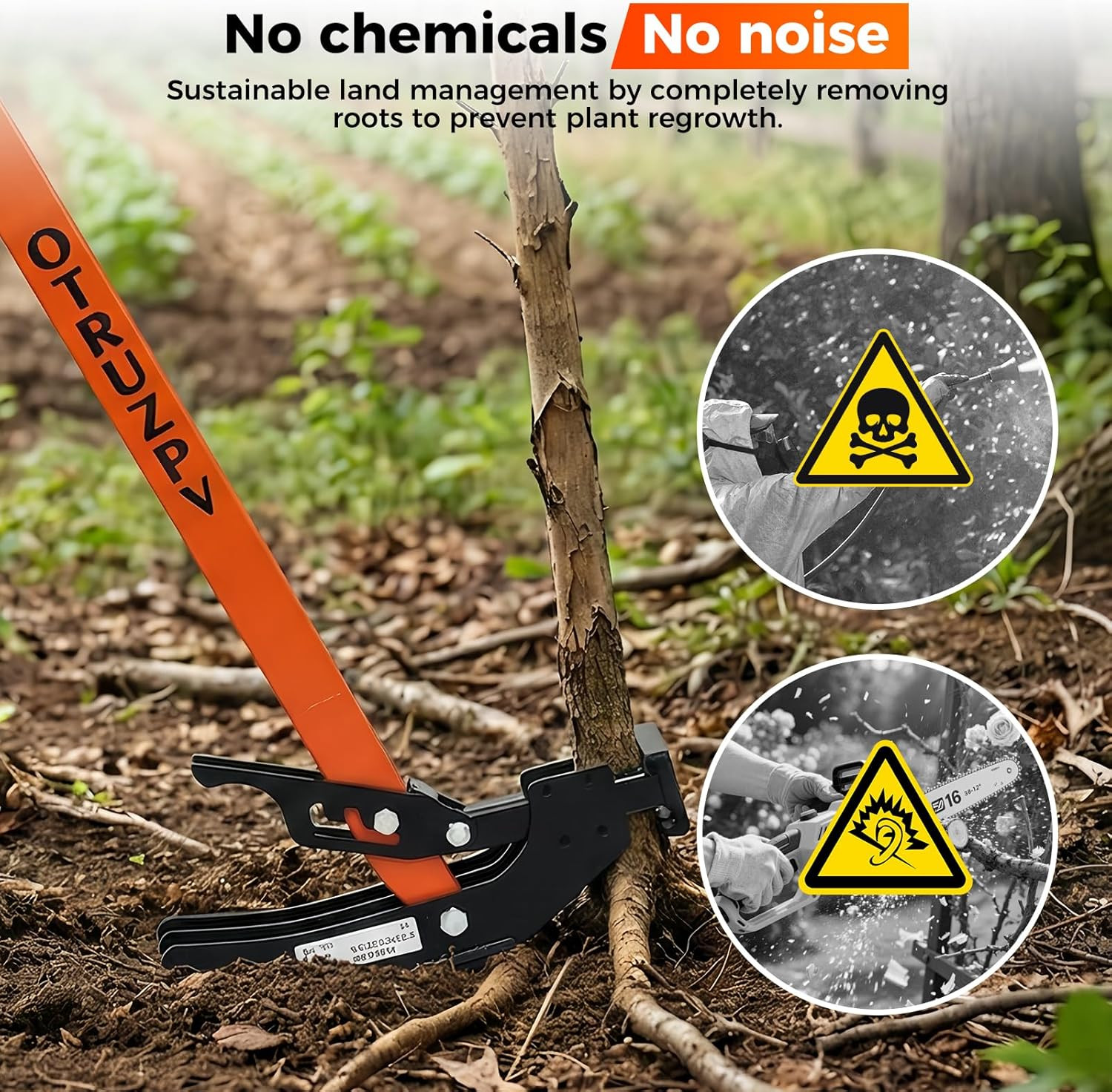 Heavy Duty Sapling Puller Tool High Leverage Tree Root Remover 1/4″ to 2″