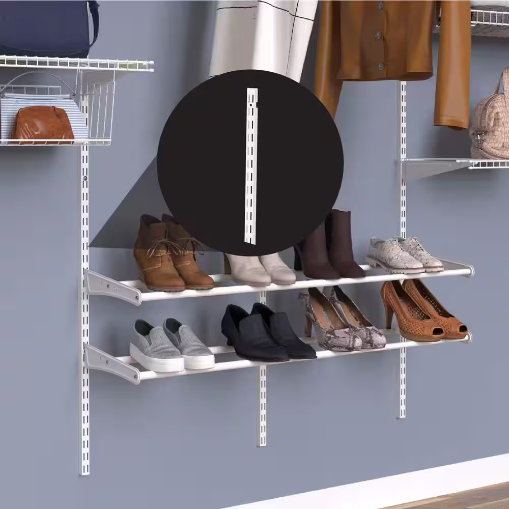 Shelf Track 60 In. X 1 In. White Standard Contractor Pack (6-Pieces)