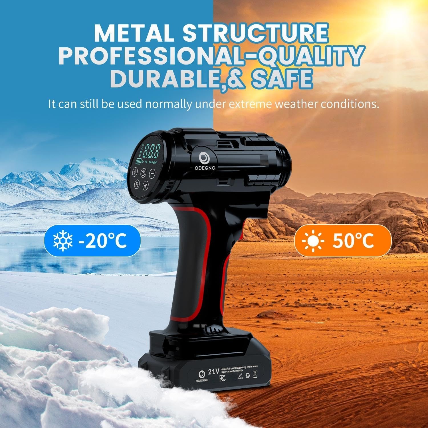 Car Air Tire Inflator Portable Compressor Digital Electric Auto 160PSI 21V