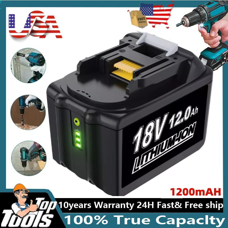 2PACK 18V For Makita 12.0Ah Lithium-Ion LXT BL1830 BL1850 BL1860 Battery tool