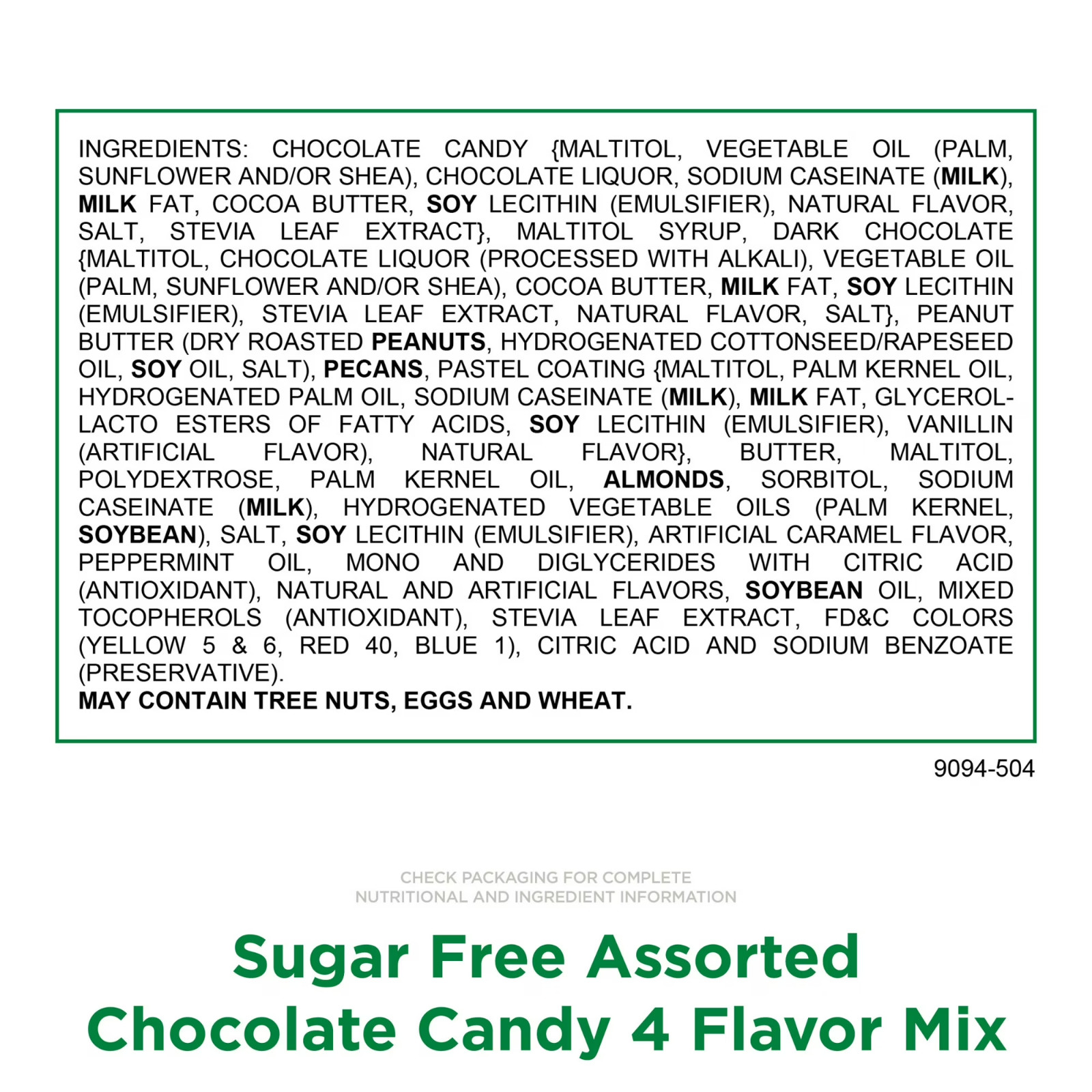 Russell Stover Sugar-Free, 4 Flavor Mix Assorted Chocolate Candy Bars (4 Pounds)