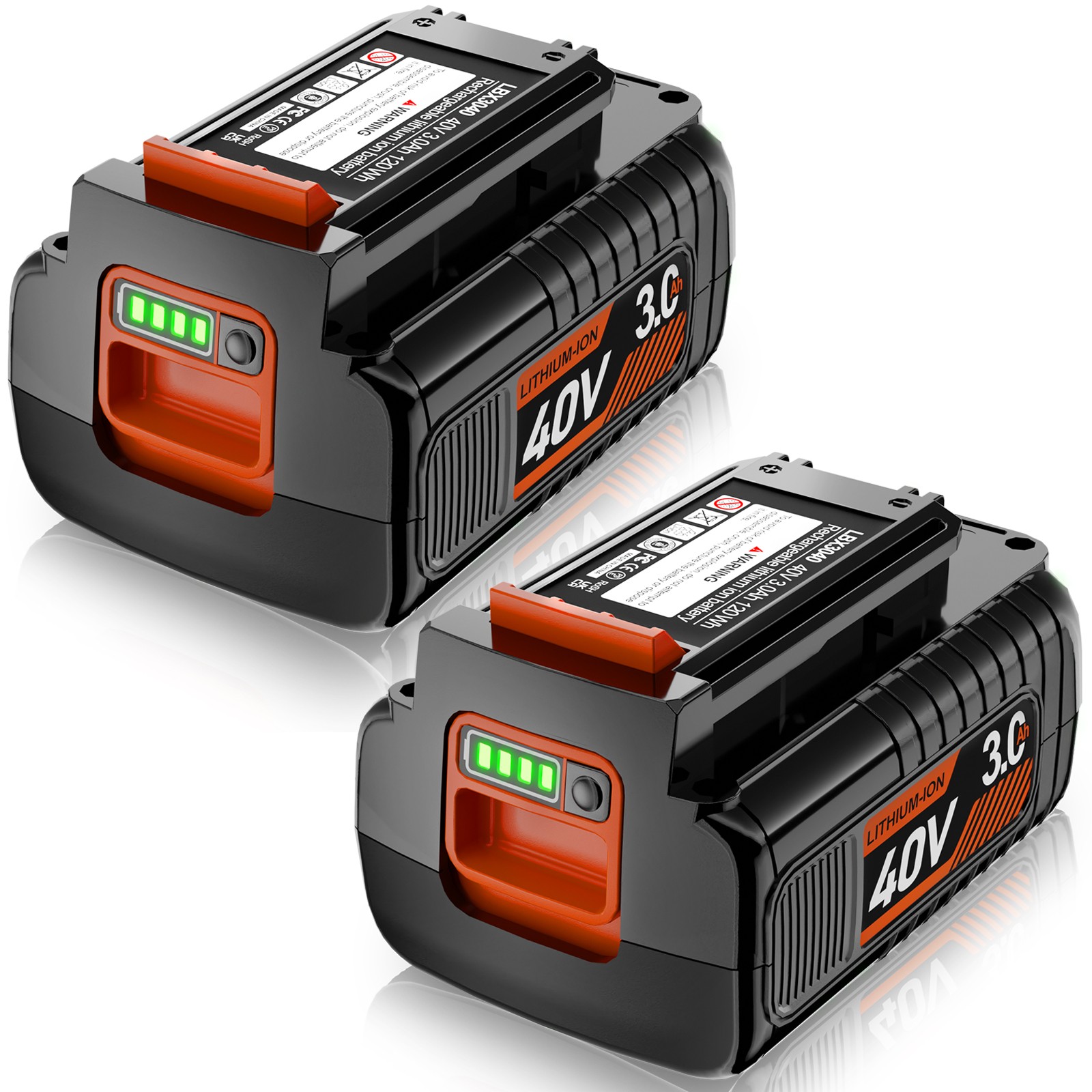 2X 40V 3.0Ah LBX2040 for Black and Decker 40 Volt Lithium Battery LBXR36 LBX1540