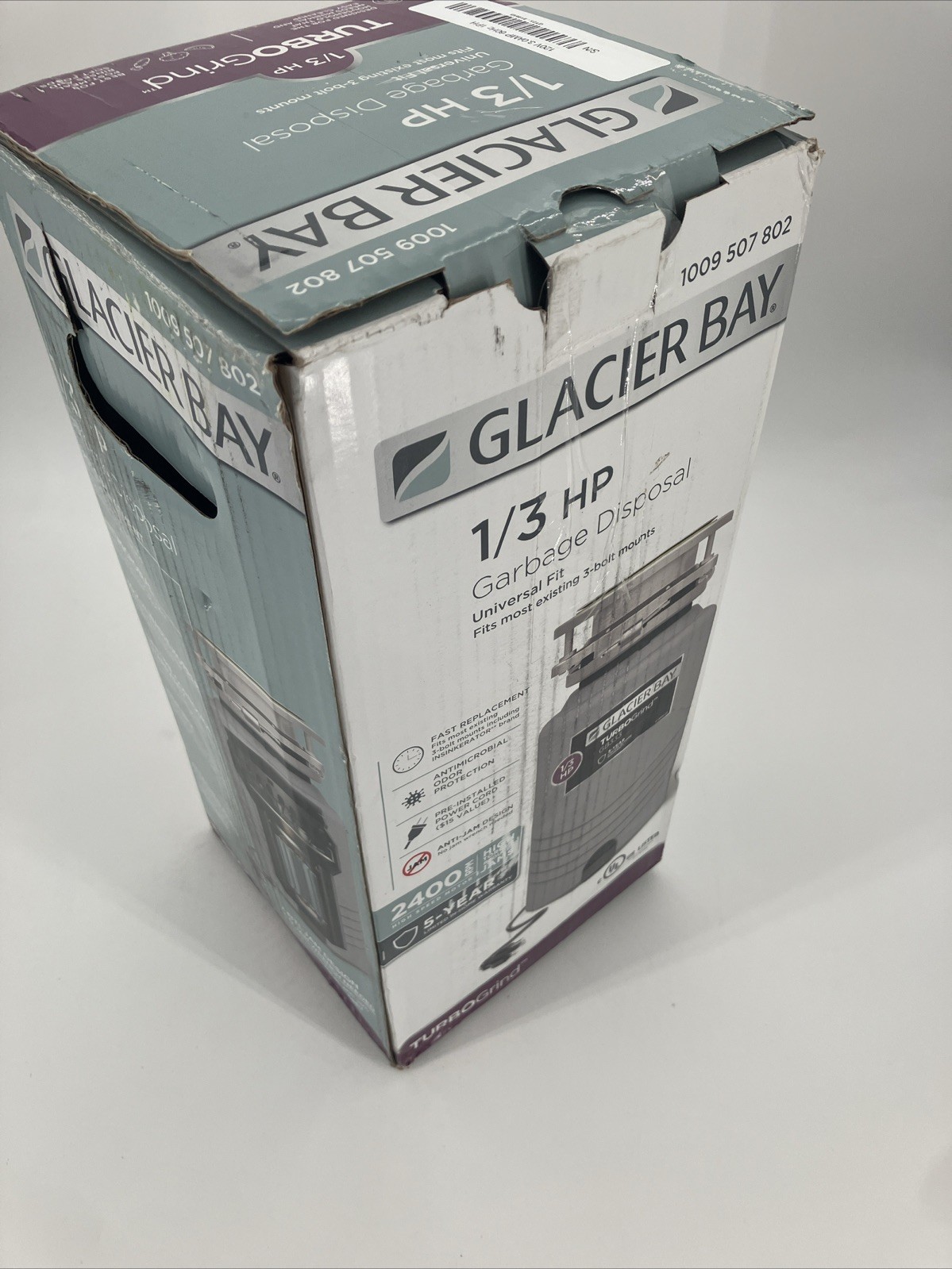 Glacier Bay 1009507802 TurboGrind Continuous Feed 1/3 HP Garbage Disposal
