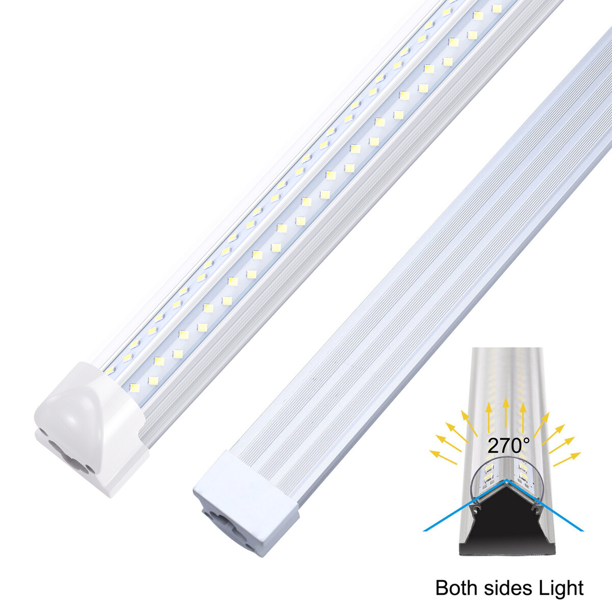 6PACK 8FT LED Shop Light 120W T8 Linkable LED Light Fixture For Garage Warehouse