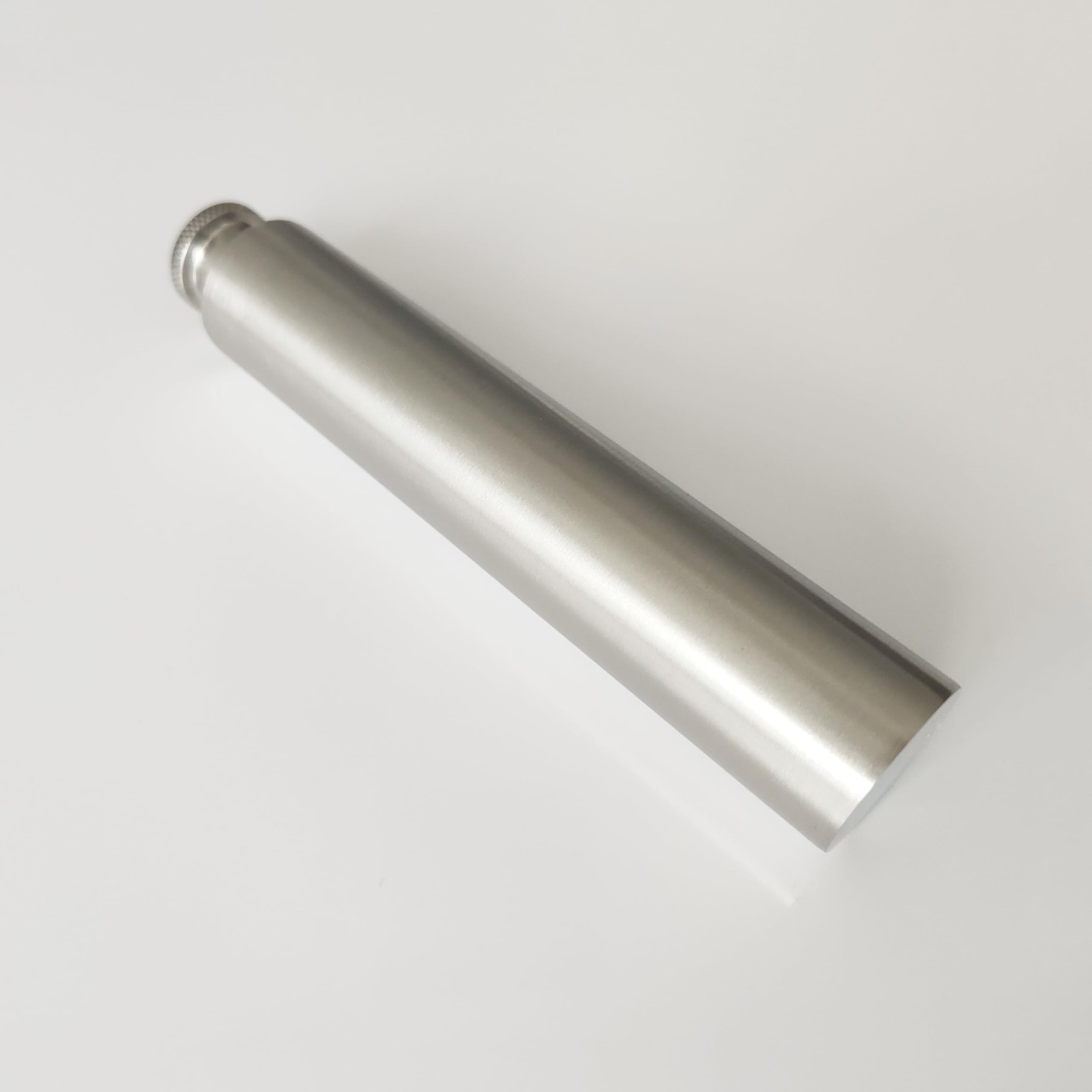 CNFLASK Stainless Steel 2oz Flat Bottom Tube Flask bottom, Brush Finish
