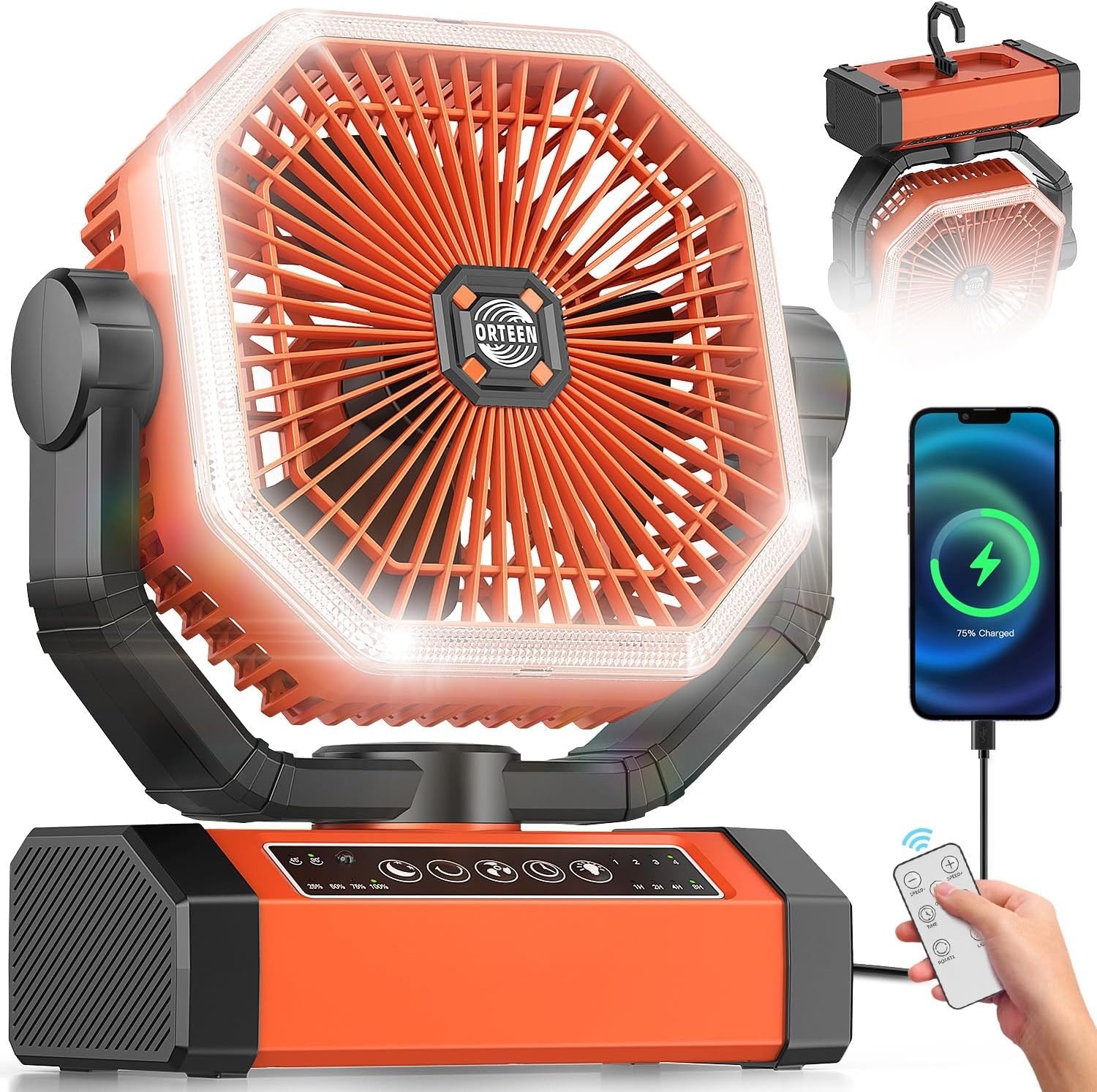 24000mAh Battery Powered Fan – Rechargeable & Portable