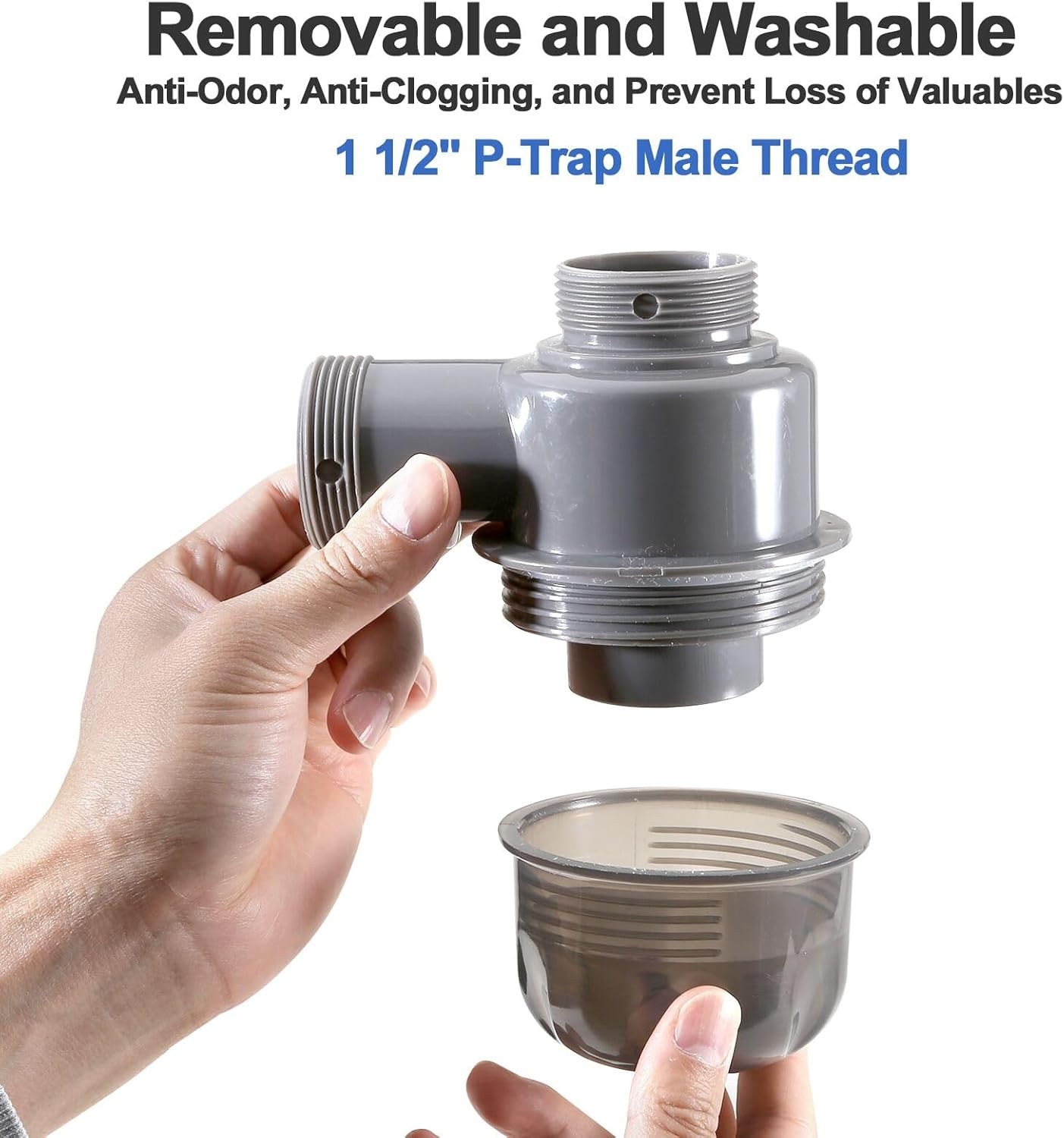 Sink Trap 1 1/2” P-Trap Replacement Upgrade Visible Removable Easy to Clean Dra