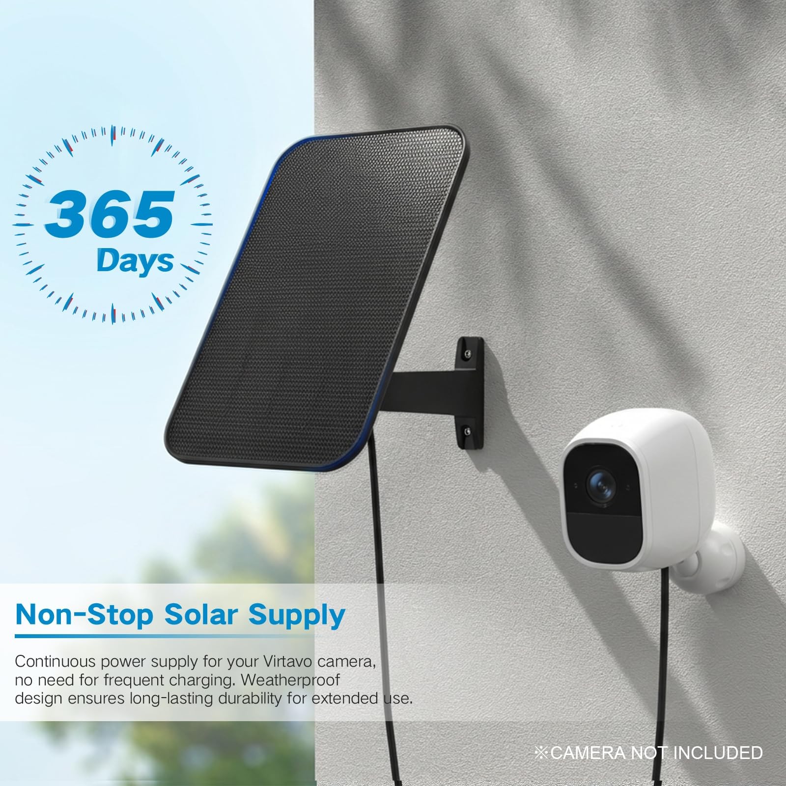3.2W Solar Panel for Security Camera Compatible with Arlo Pro/Pro 2, Waterpro…