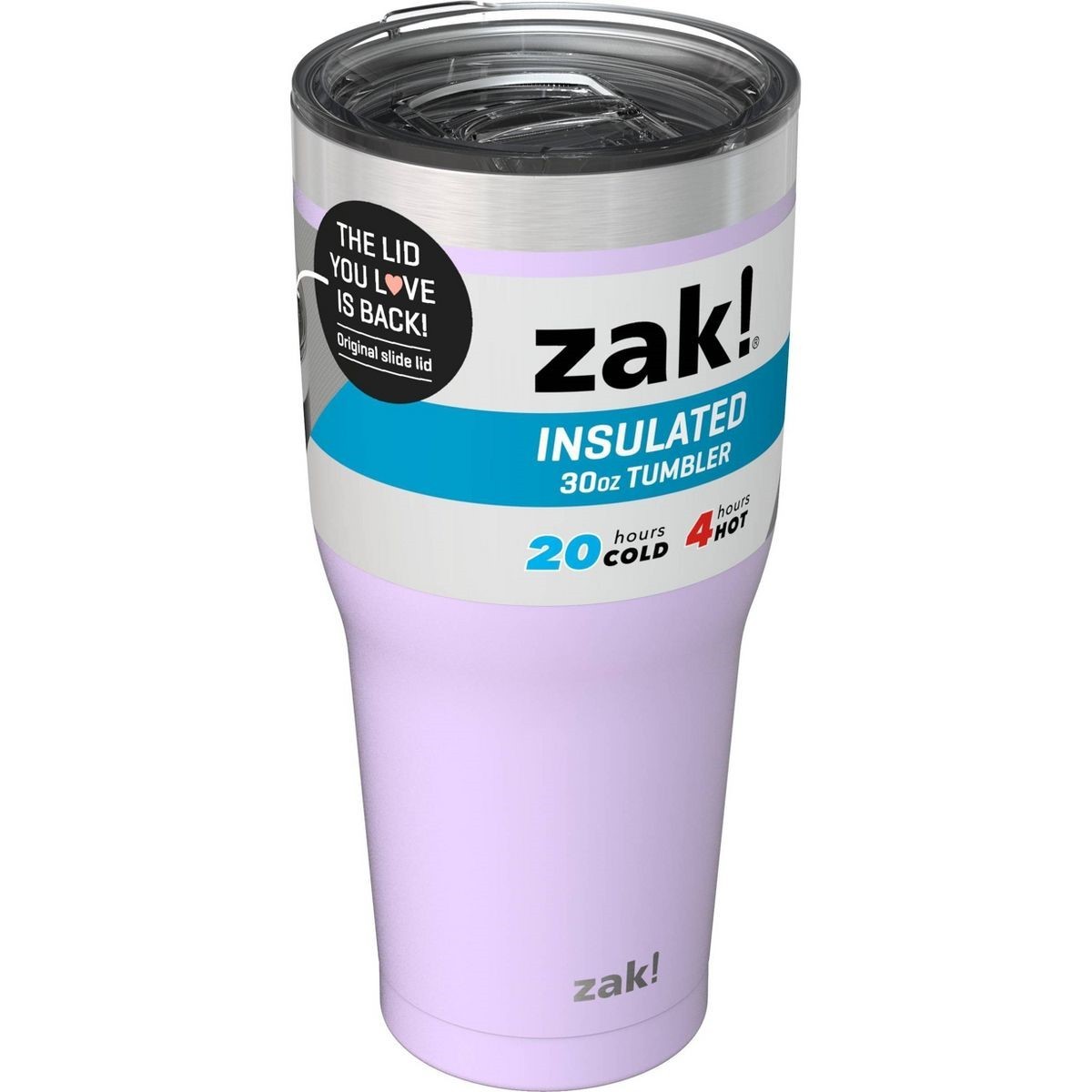 Zak! 30oz Insulated Tumbler Lilac Hot/Cold 24 hrs Double Wall Stainless Cascadia