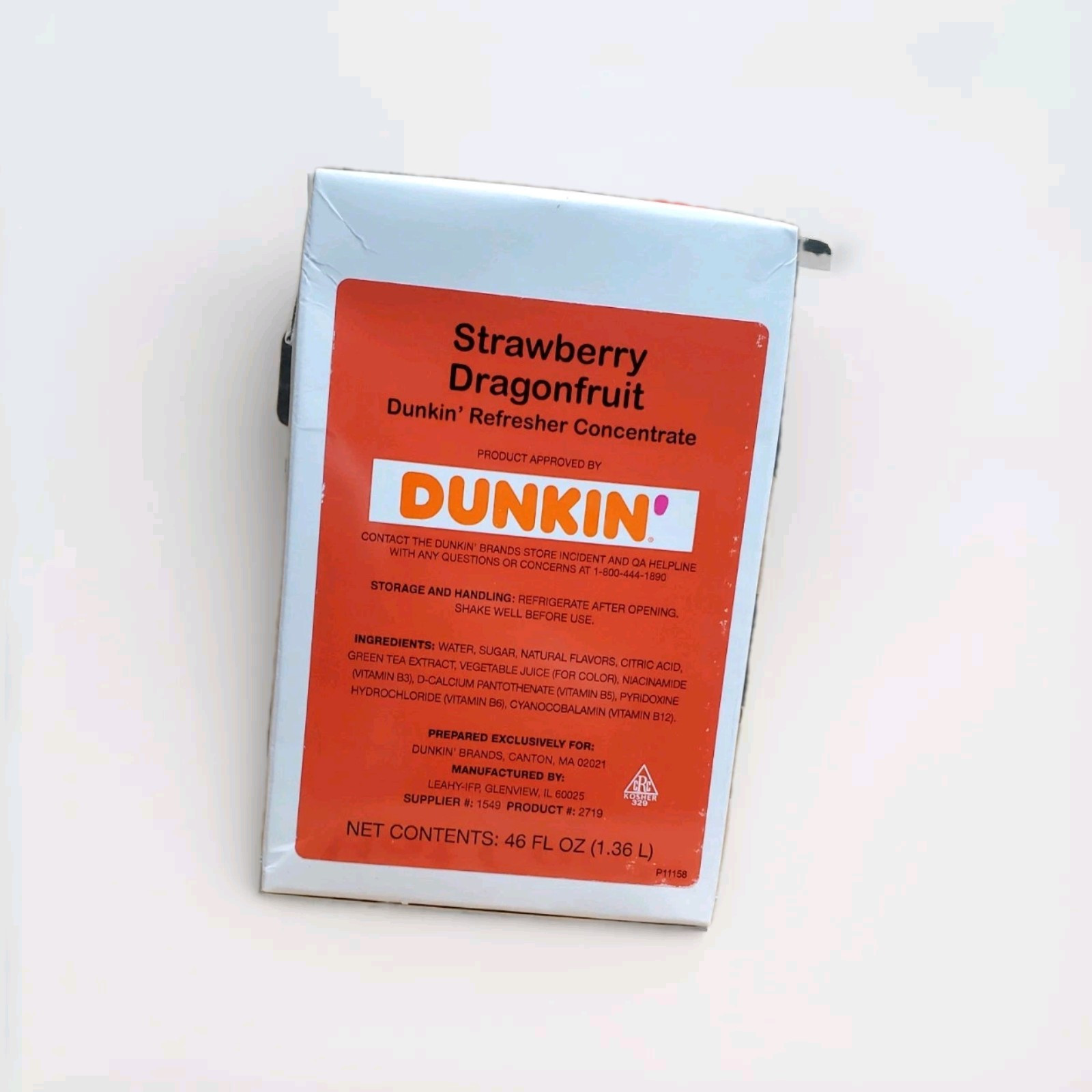 Dunkin Strawberry Dragonfruit Refresher Concentrate (BEST SELLER) *EXP AUG 2026*