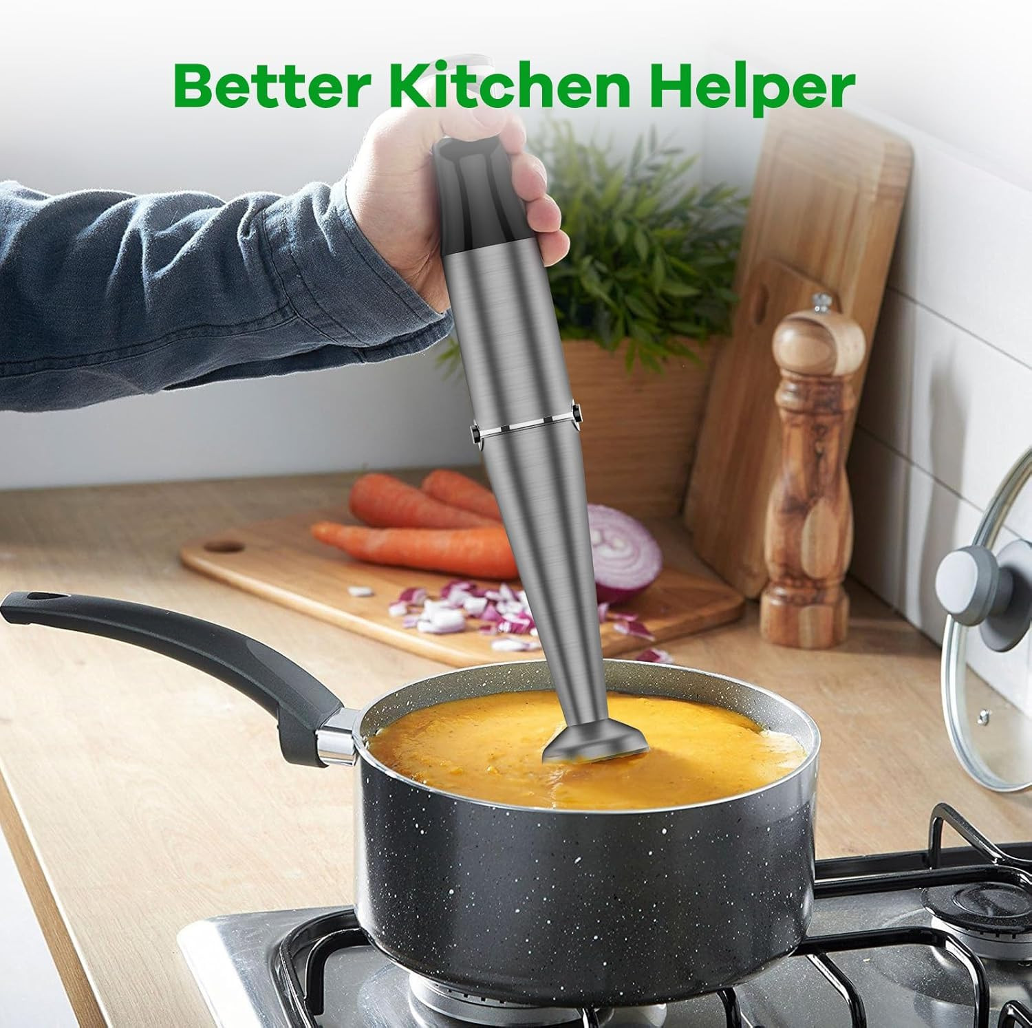 Immersion Blender Handheld Corded Hand Blenders Set 1100W, Trigger Variable Spee
