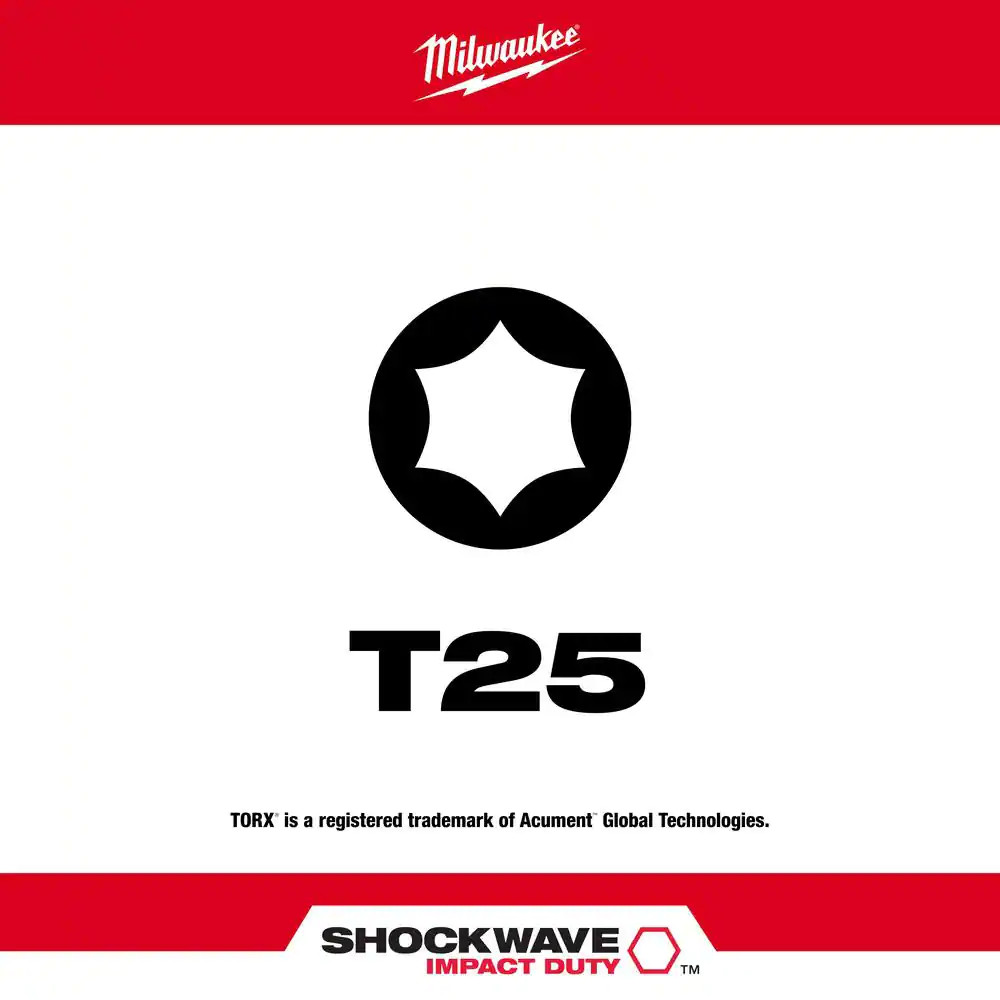 SHOCKWAVE Impact Duty 2 In. T25 Torx Alloy Steel Screw Driver Bit (15-Pack)