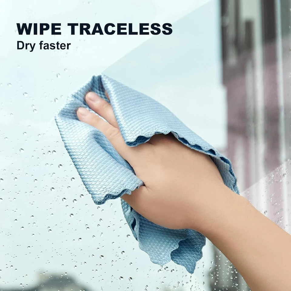 10× Fish Scale Microfiber Polishing Cleaning Cloth Towels Rags Window Glass Car
