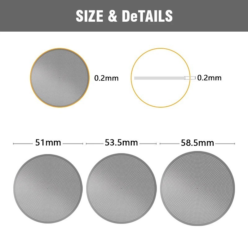 Espresso Puck Screen 0.2mm Stainless Steel Coffee Filter 51/53/58mm Portafilter