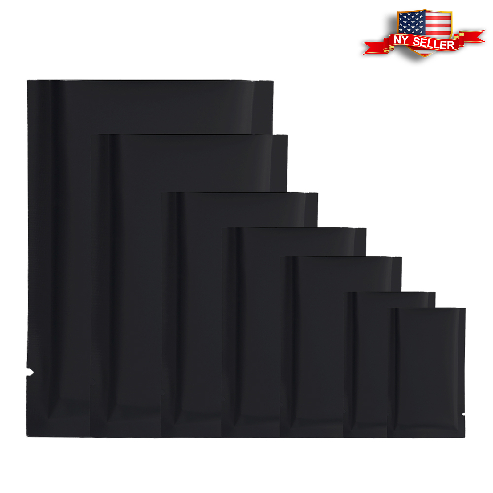 100 Double-Sided Matte Black Open Top Mylar Foil Sample Snack Pack Storage Bags