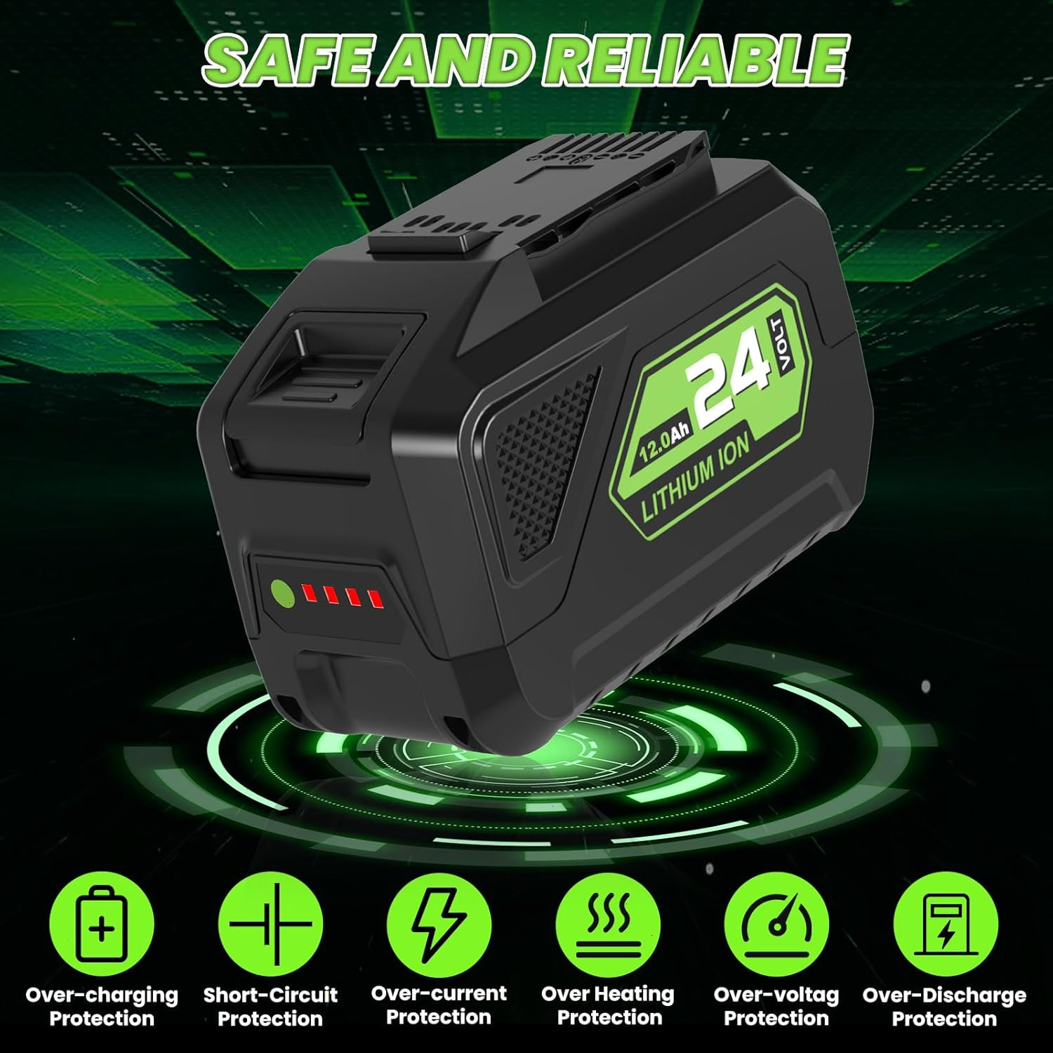 24V 12.0Ah Batteries Replacement for Greenworks 24V Battery Model 29842 29852