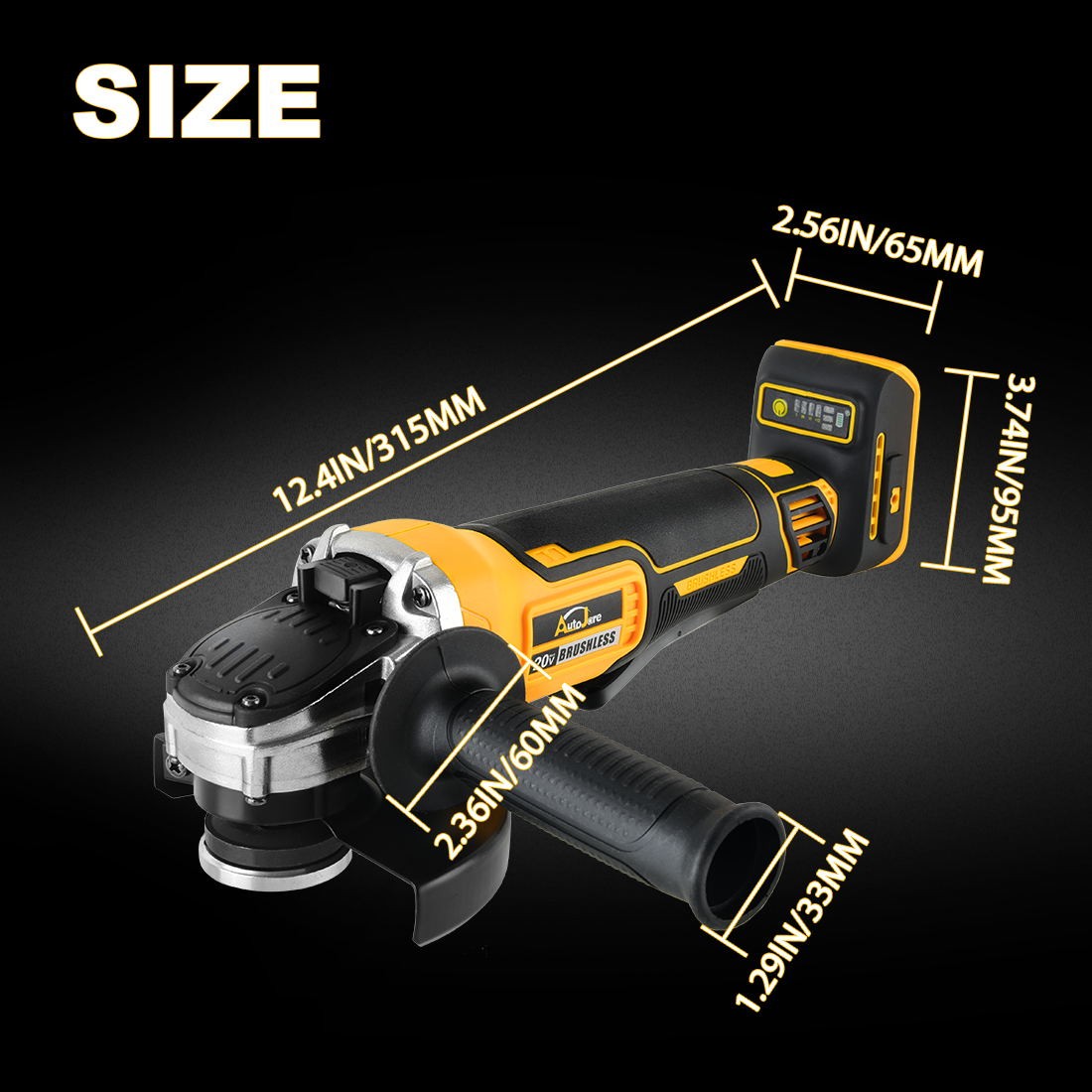 Cordless Angle Grinder for Dewalt 20V Battery 4-1/2″ Brushless 9000RPM Tool Only