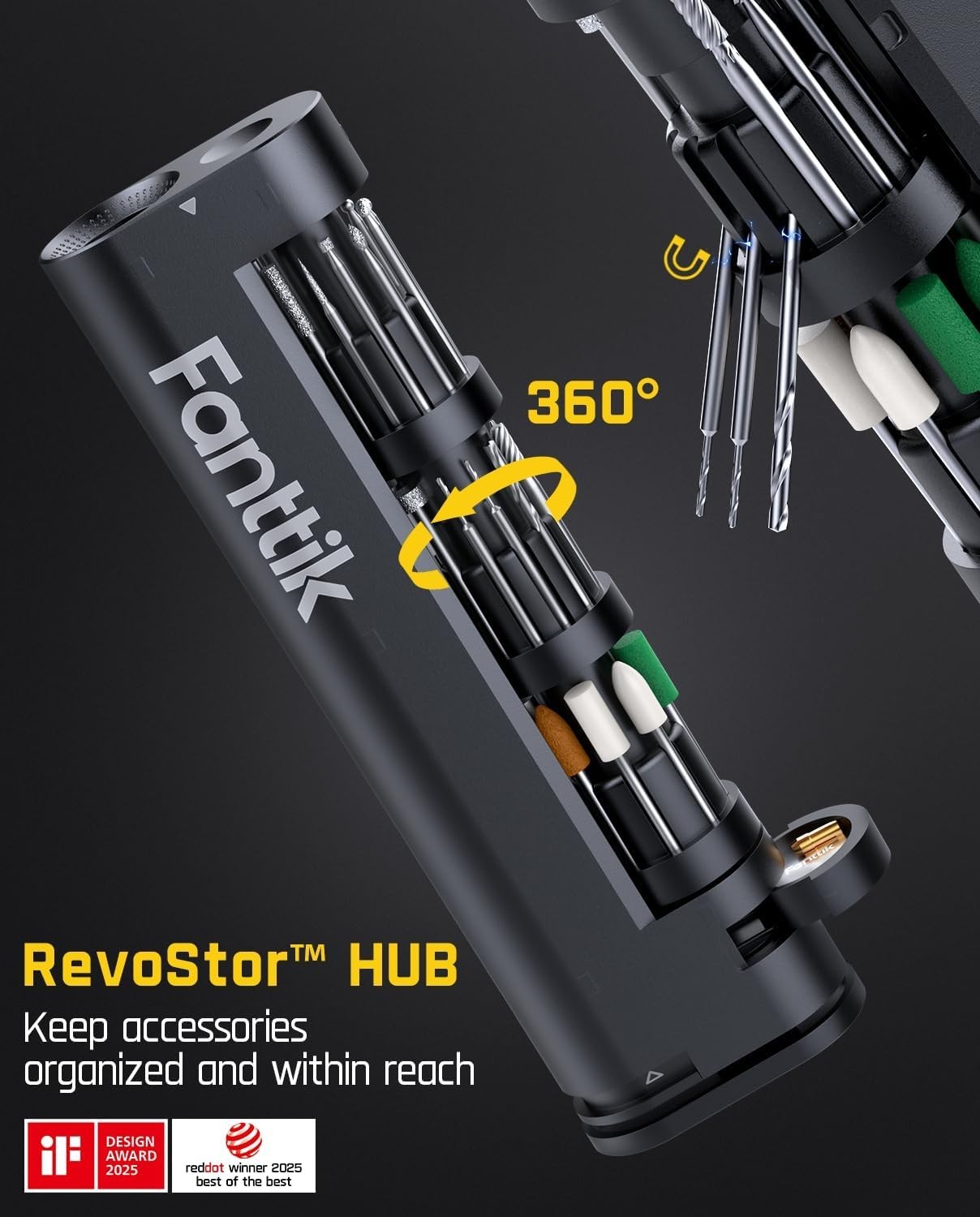Fanttik F2 Master Mini Cordless Rotary Tool Kit, NeoPulse Motor, 5 Speed, 25000