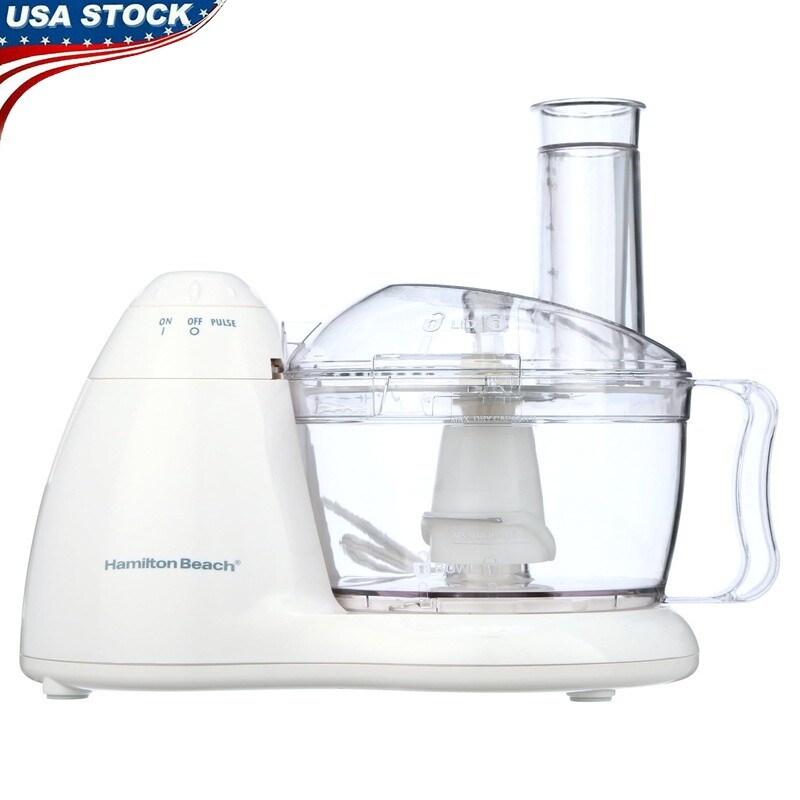 8 Cup Food Processor W/ Stainless Steel Blades & Dishwasher Safe Parts New