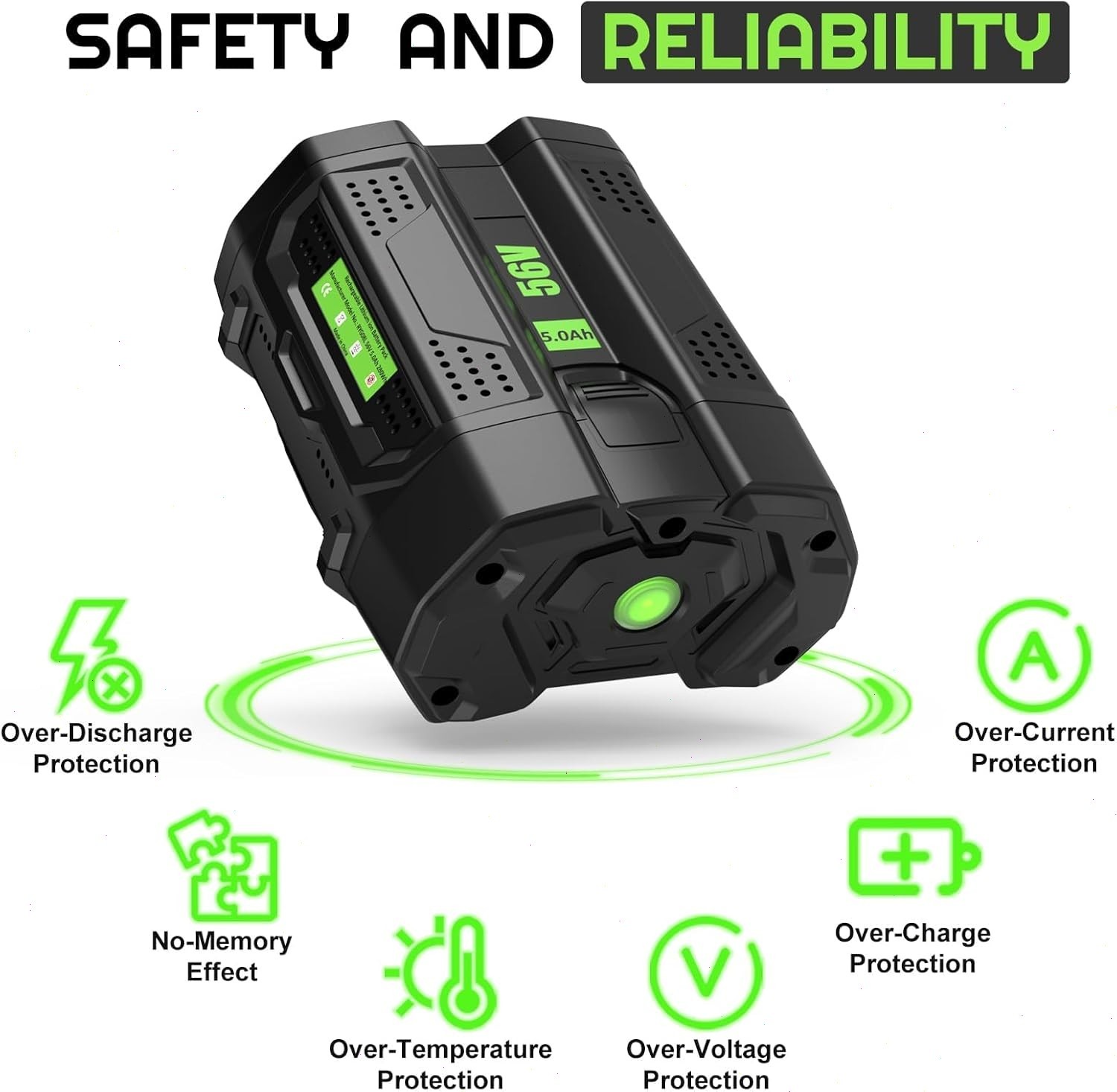 For Genuine EGO POWER+ BA2800T 56V 5.0 AH Battery w/ Fuel Gauge 56 Volt Power+