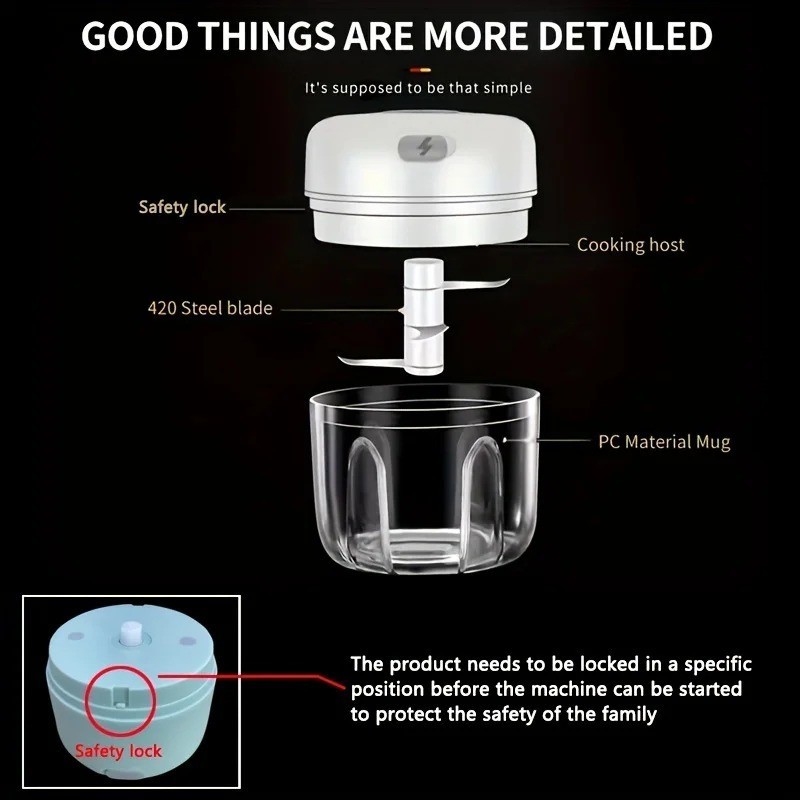Electric-Herb-Grinder-3.4oz-USB Rechargeable 3.5” Powerful