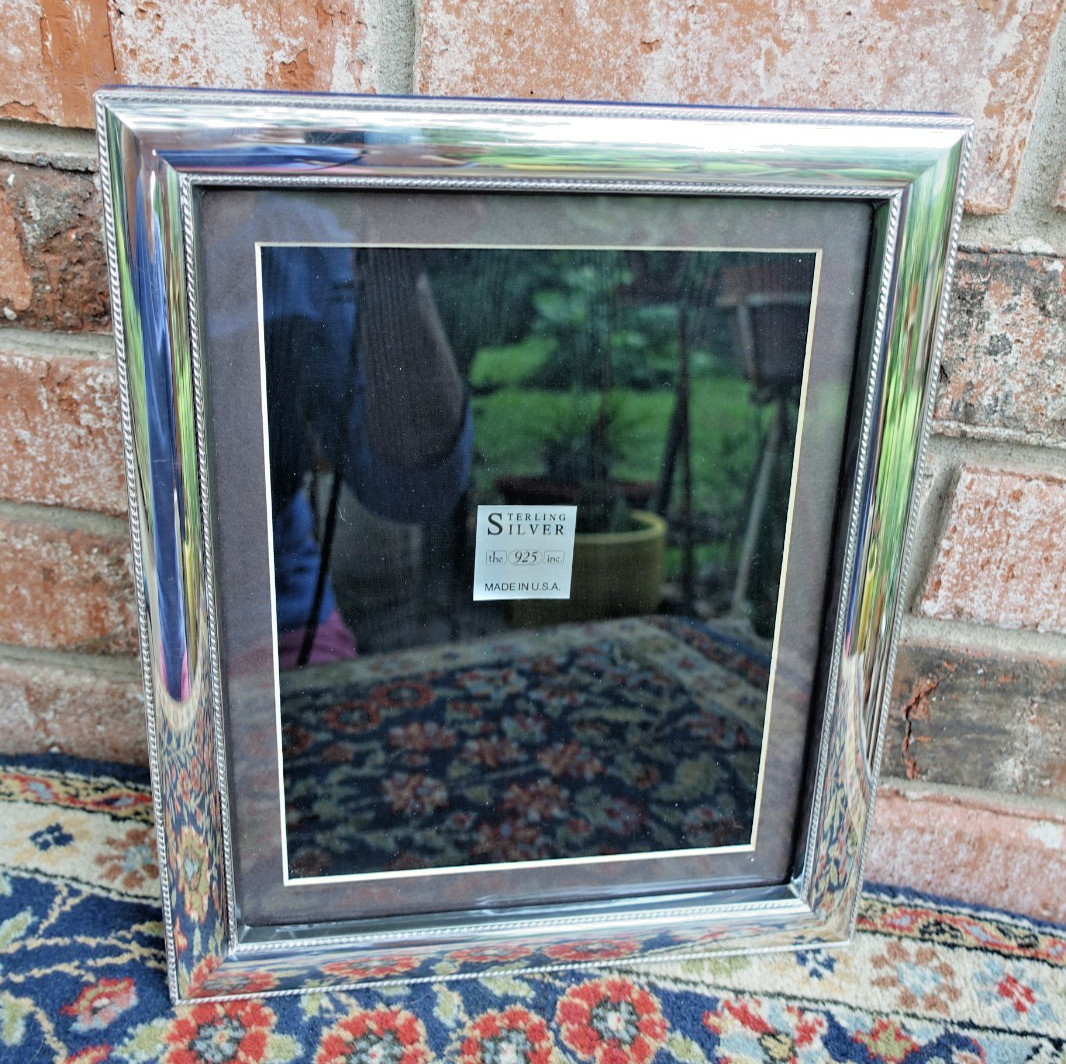 The 925 Inc Fine Silver Picture Frame Twisted Rope Border USA JR Hallmark 11 X 9