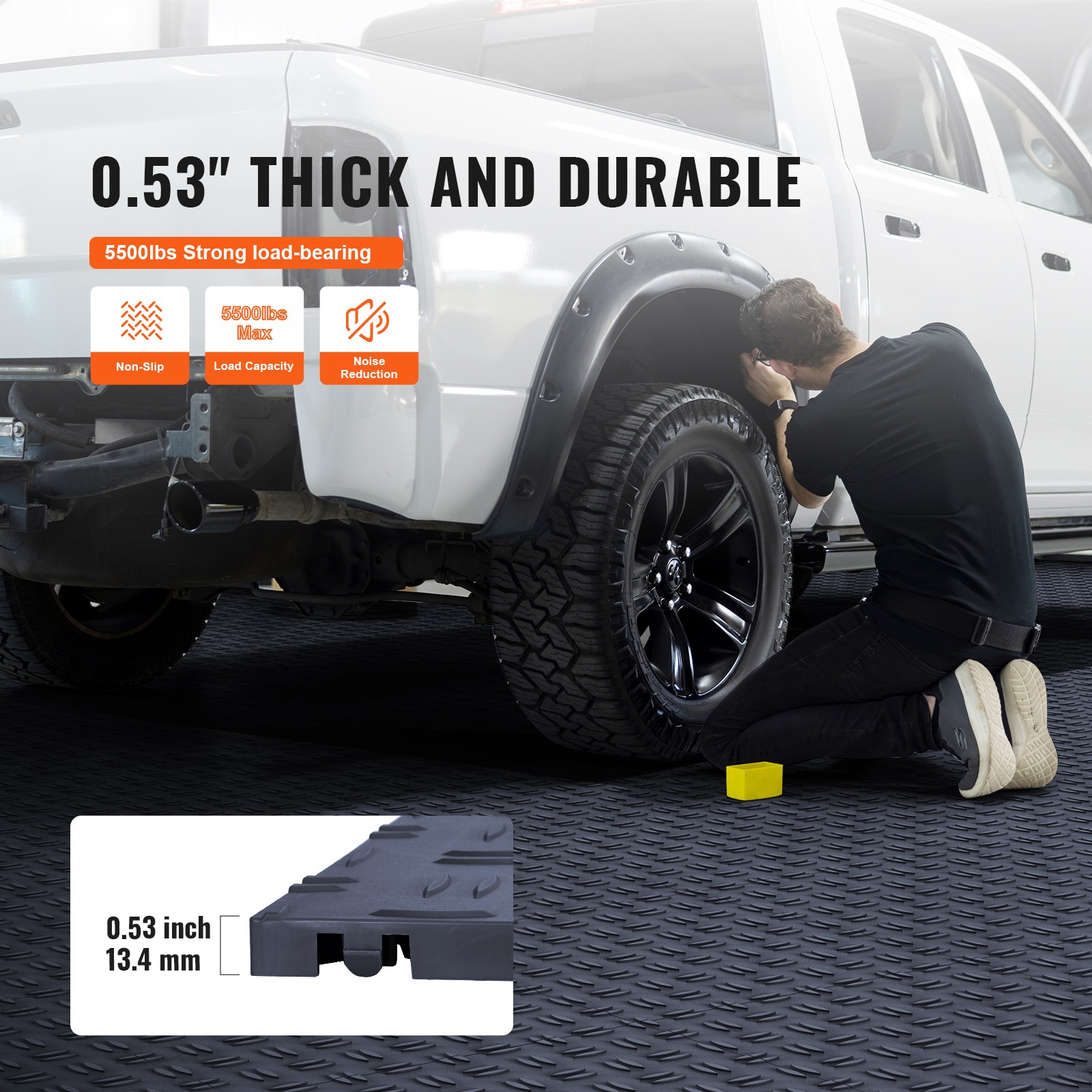 VEVOR Garage Tiles Interlocking 12×12 in 50 Pack Garage Flooring Tiles Gray
