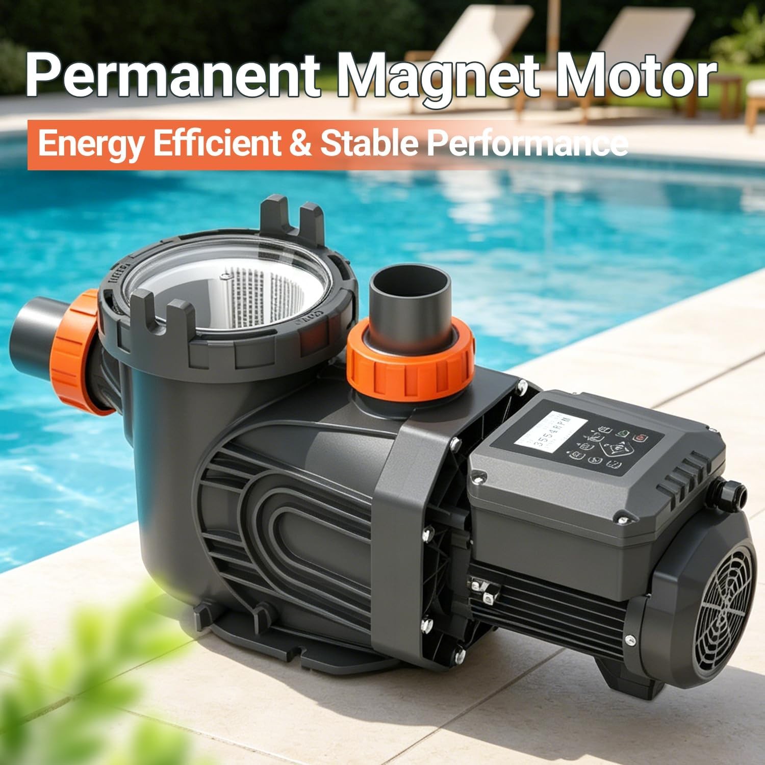 Varpoolfaye 1.8HP Variable 4-Speed Pool Pump Inground 230V Timer 2″ Fitting