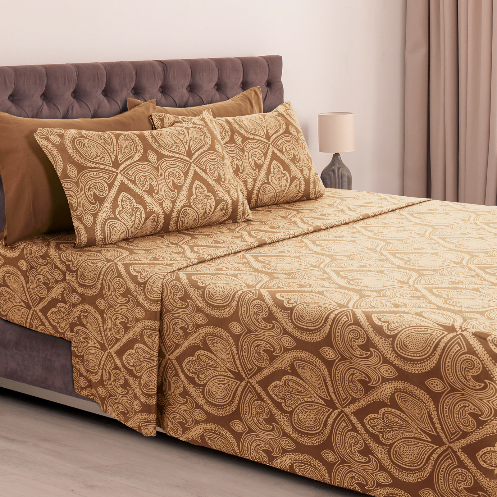6 Piece Bed Sheets Set Luxury Microfiber Ultra Soft Deep Pocket Bedding Sets