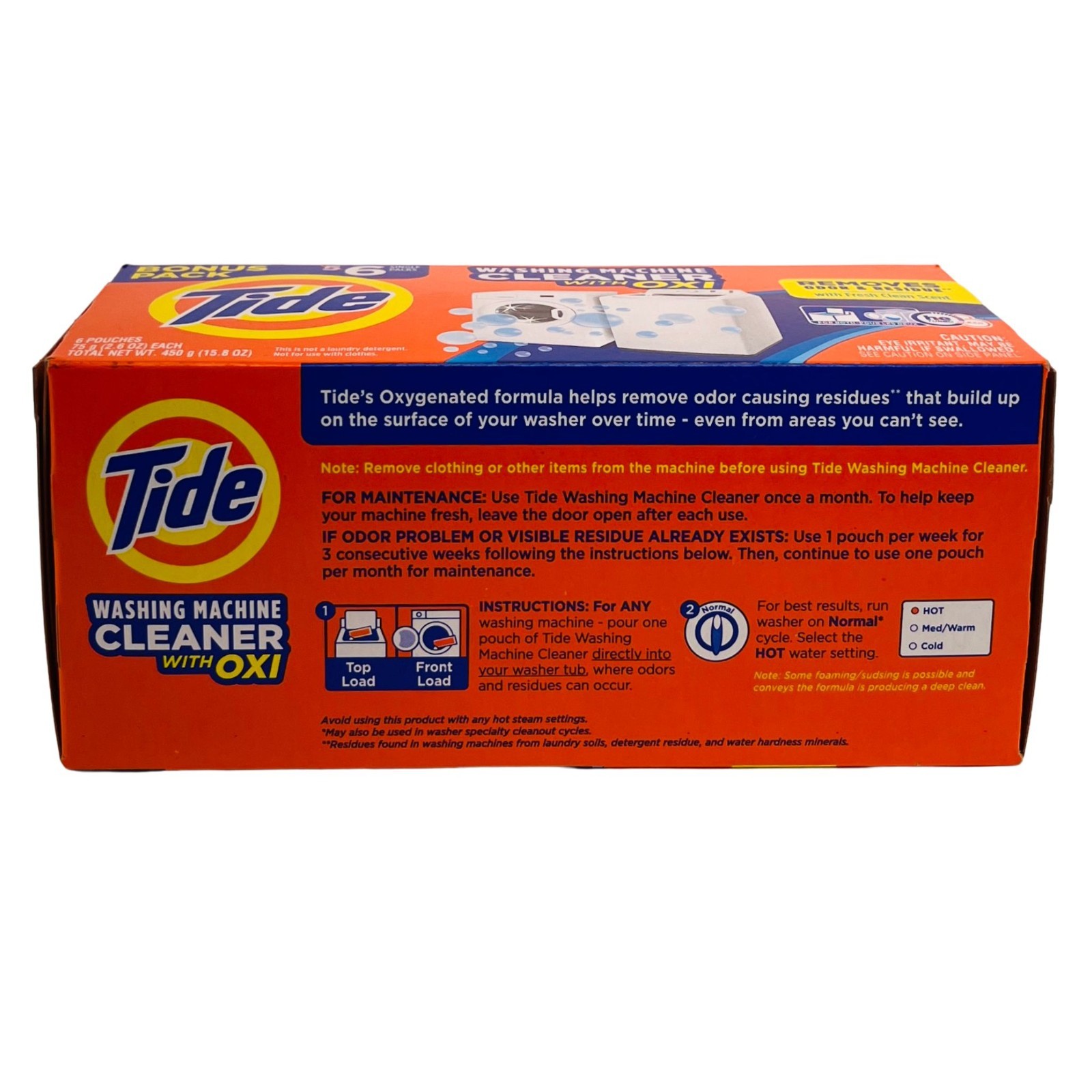 Tide Washing Machine Cleaner With Oxi 6 Pouches Bonus Pack 2 Pack New