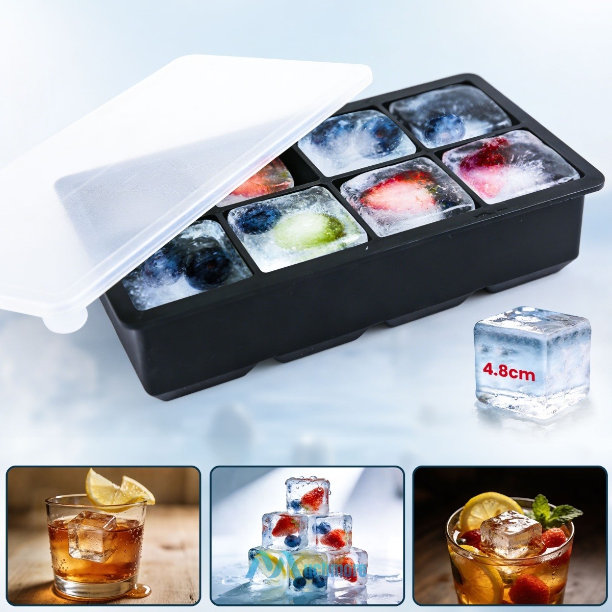 ICE Balls Maker Silicone Round Sphere Trays Molds Ice Cube for Whiskey Cocktails