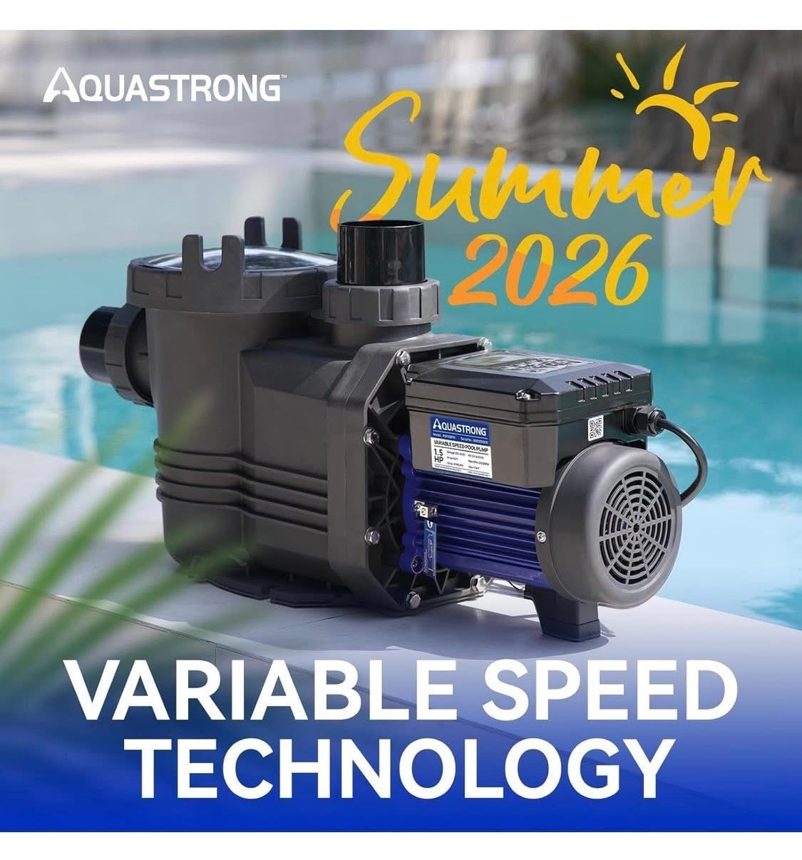Aquastrong 1.5HP In/Above Ground Swimming Pool Pump Self Priming 8189GPH 4000RPM
